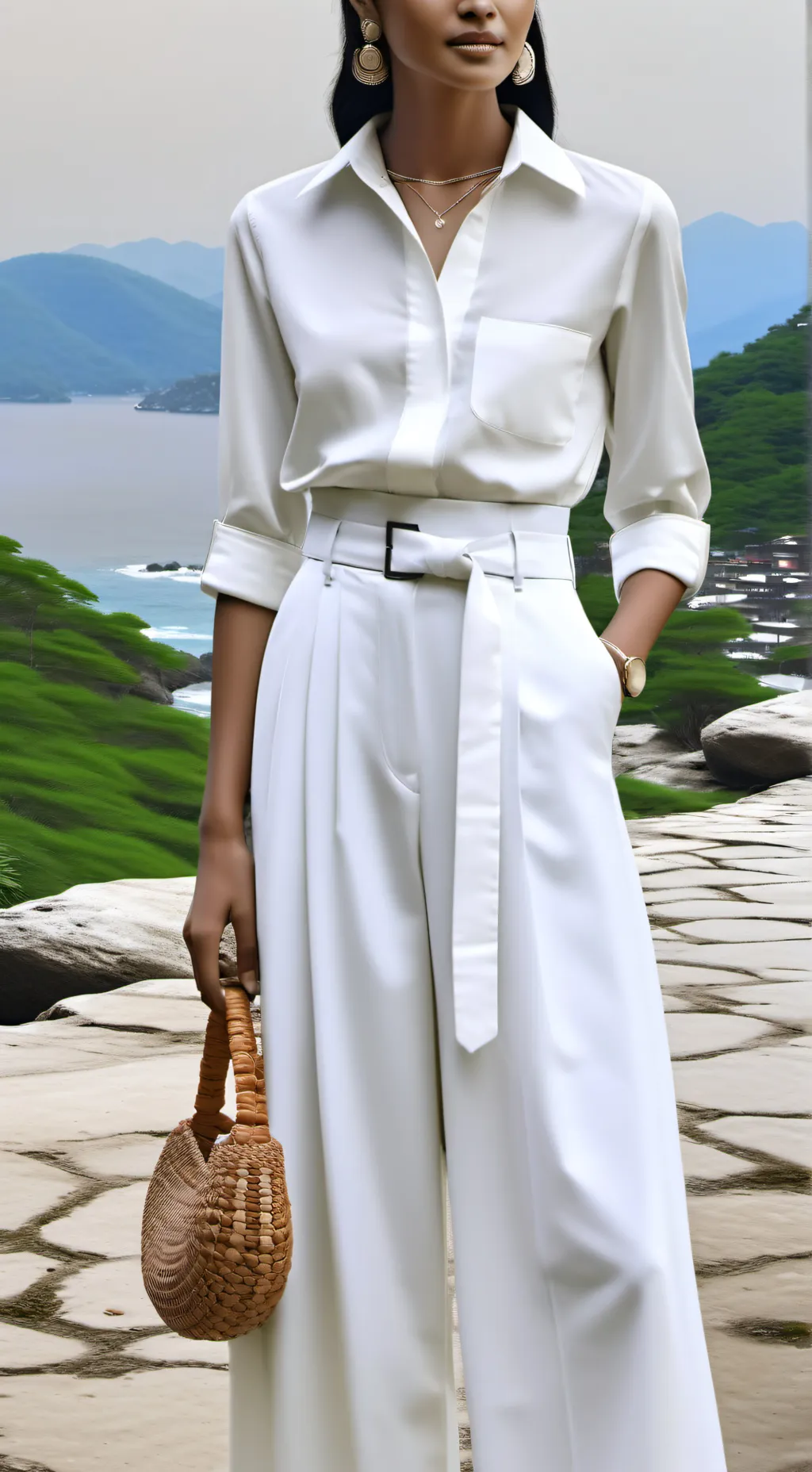 ai character: Kaedenzilla beach background