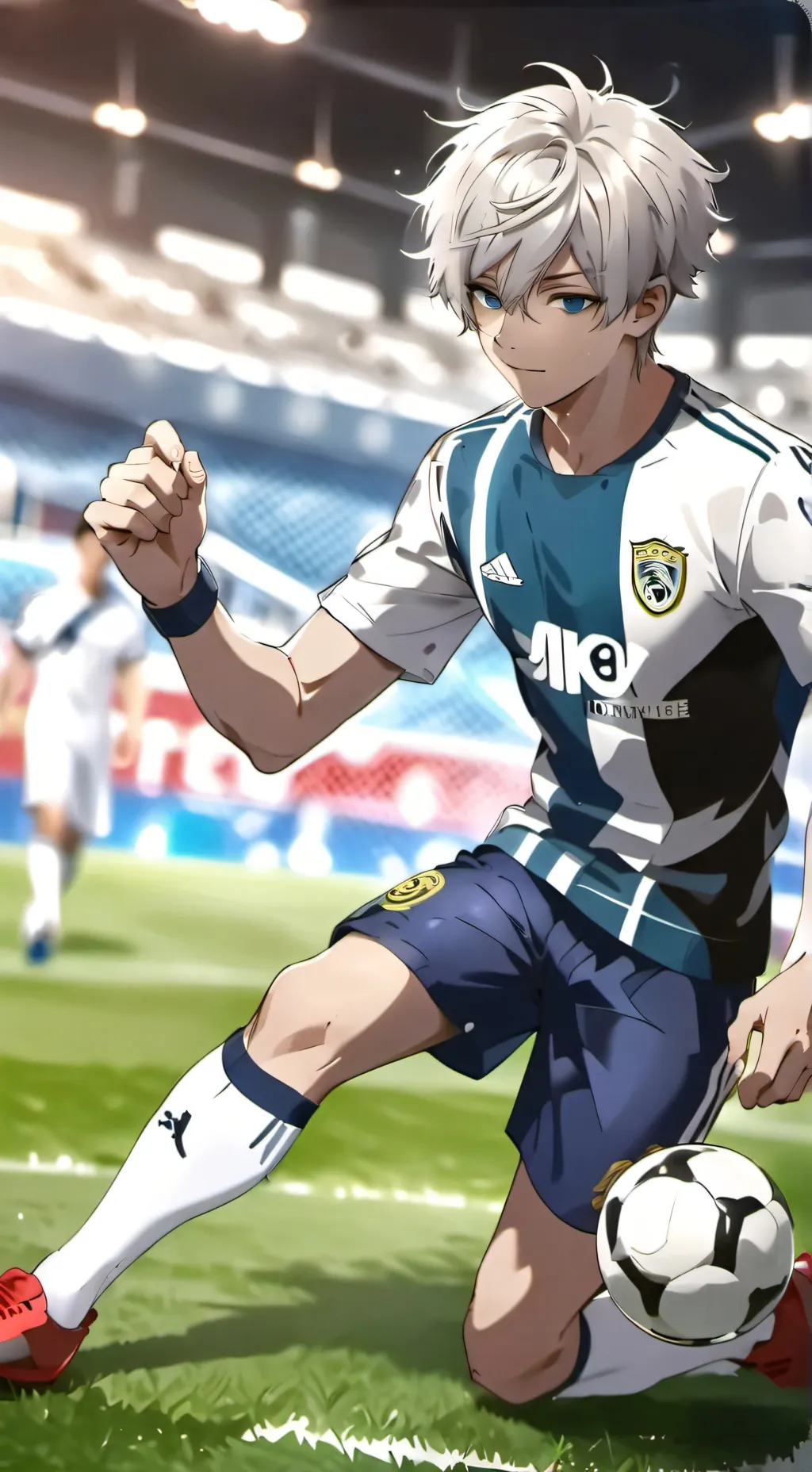 ai character: BLUE LOCK VS U2OS background