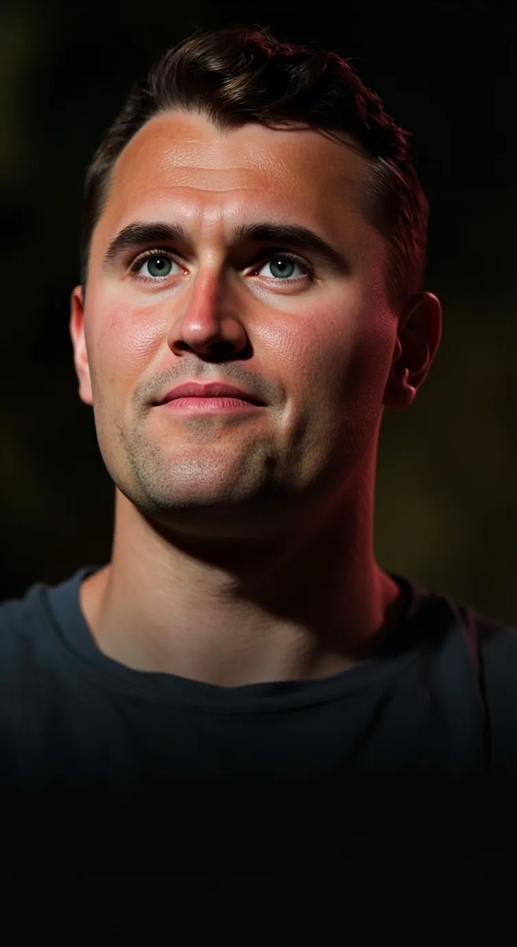 ai character: Charlie Kirk  background