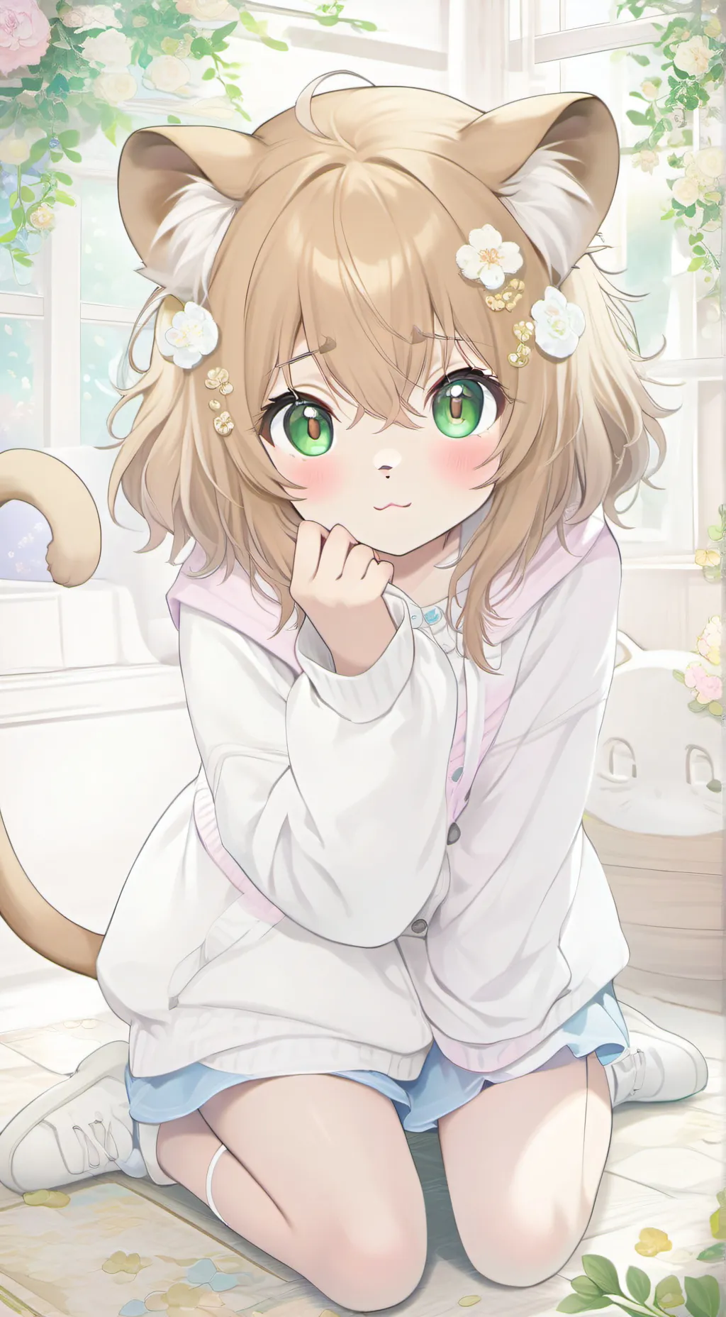 ai character: Stealthy Sylph Cat Spirit background