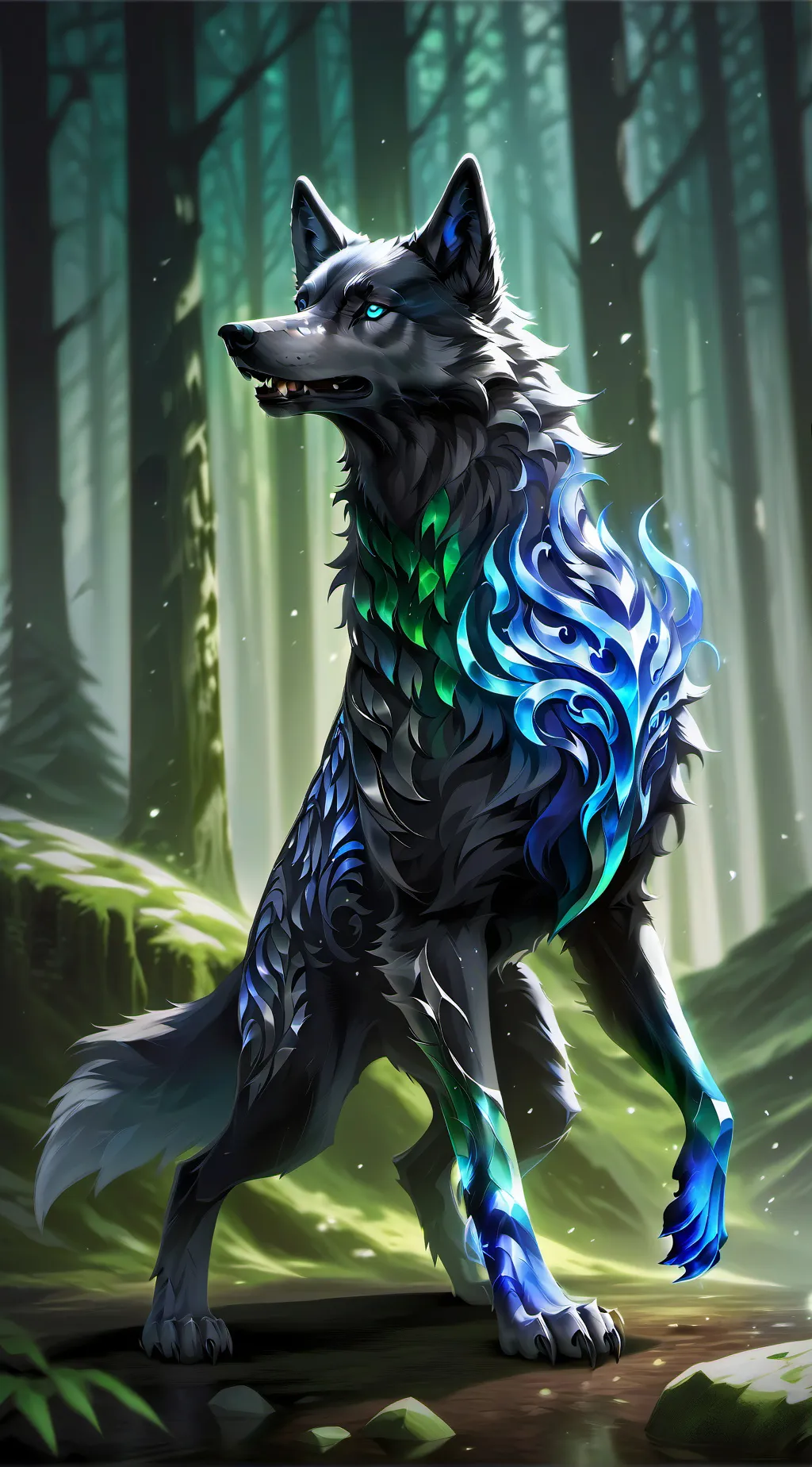 ai character: wolf of fenrir  background
