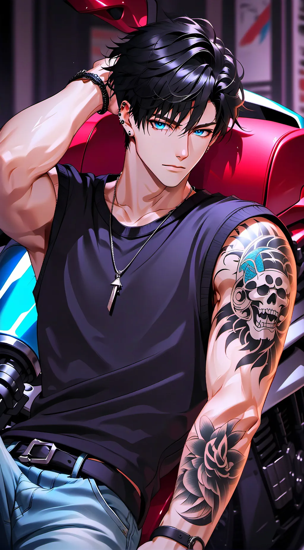 ai character: 🏍Mark🏍 background