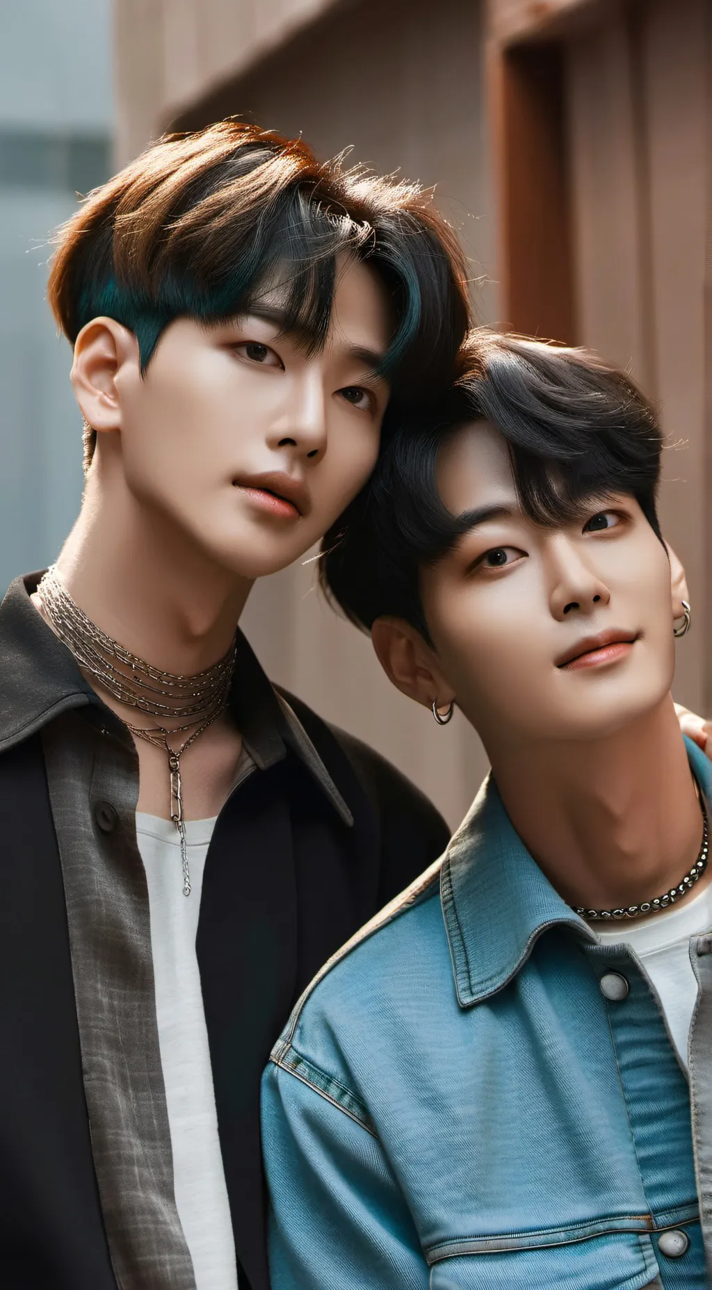 ai character: Minsung💚🩷 background