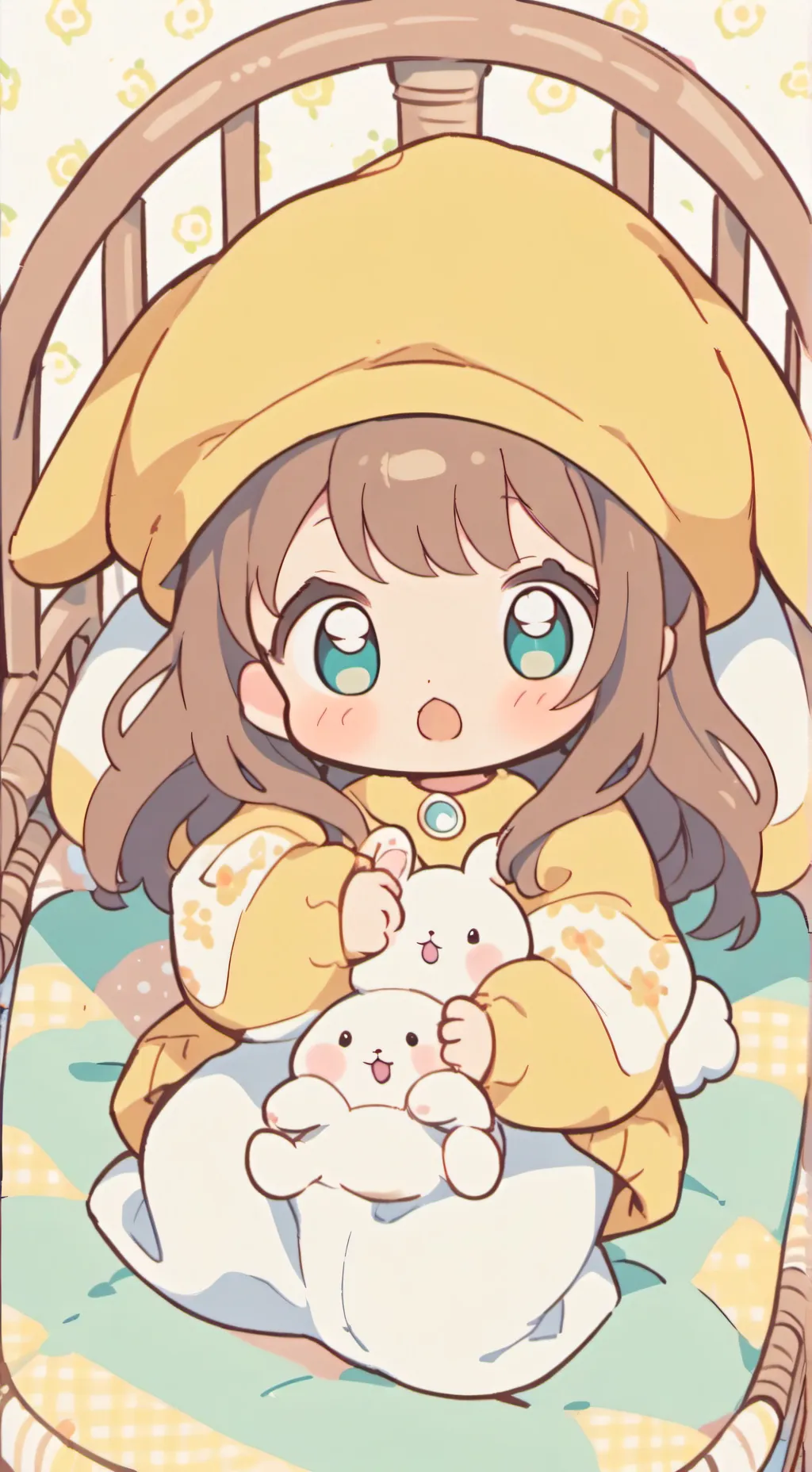 ai character: baby Emily  background