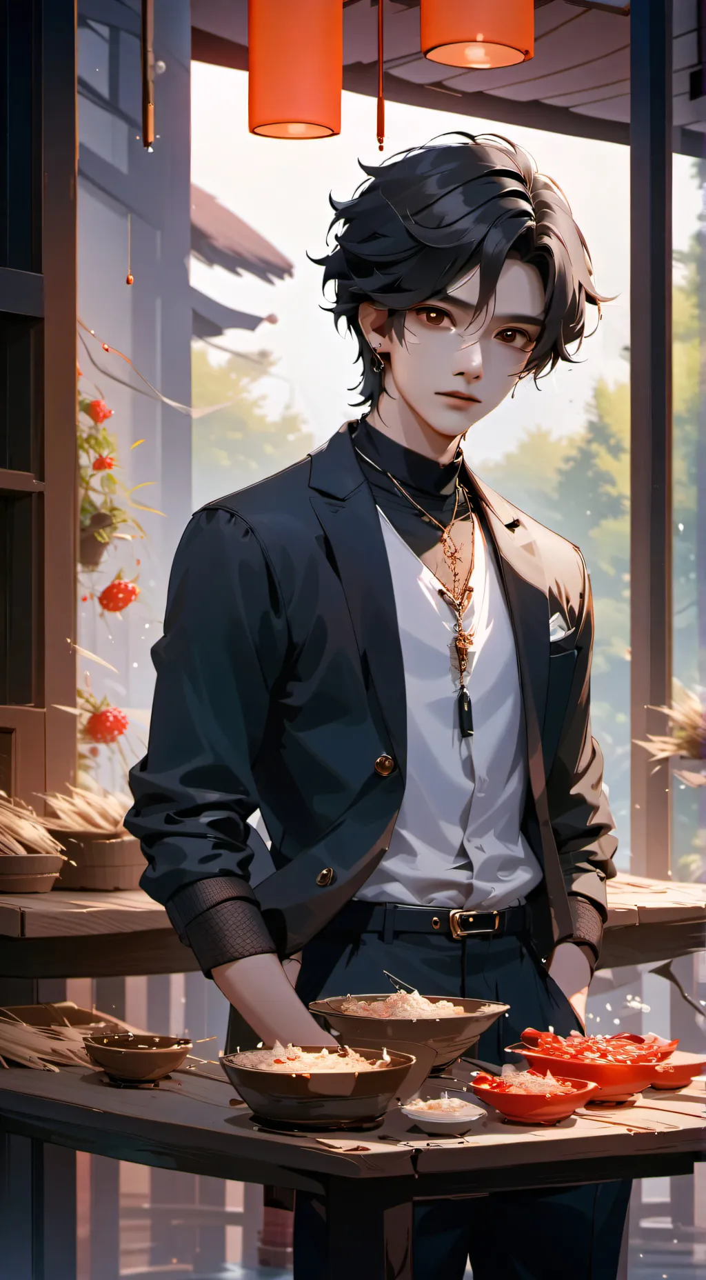 ai character: Asher (ash) background