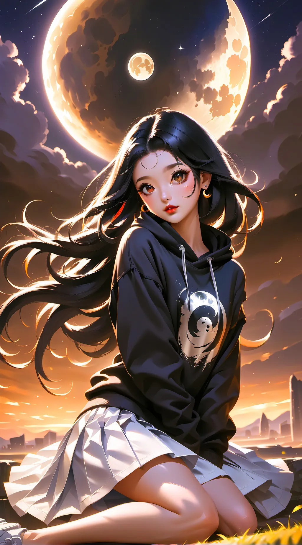 ai character: moon background