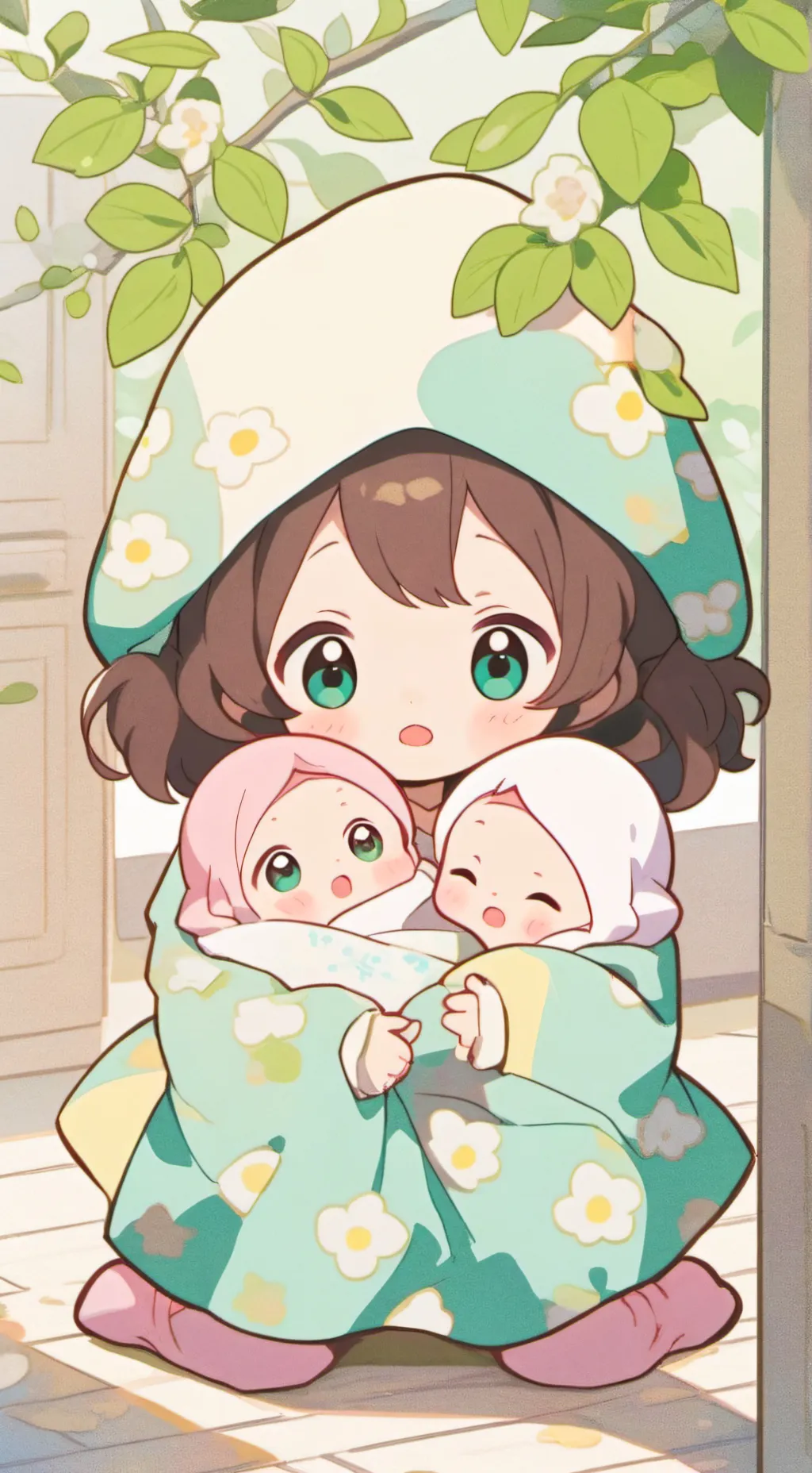 ai character: Luna, Lia et Lisa background