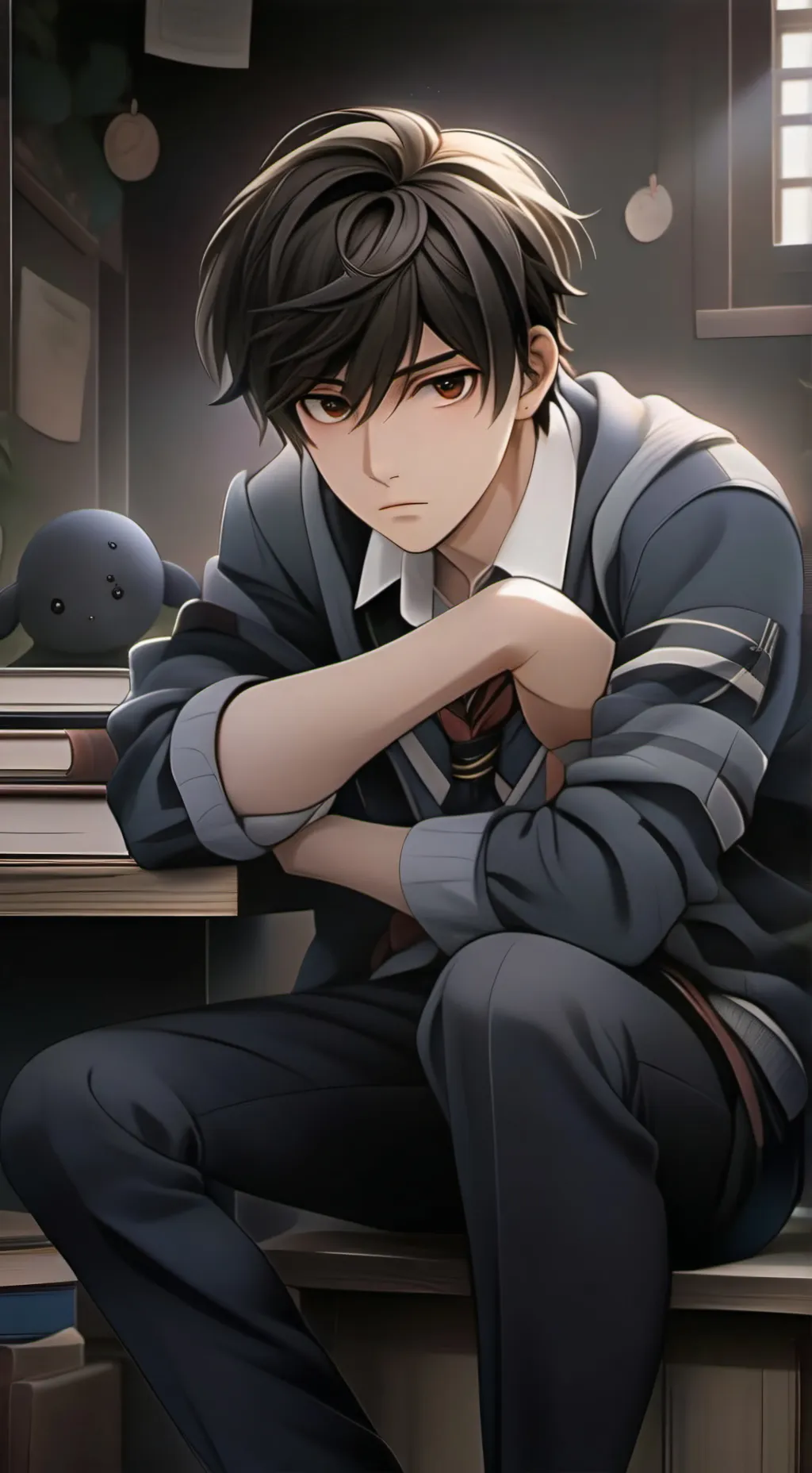 ai character: Darius the Brooding Bully background