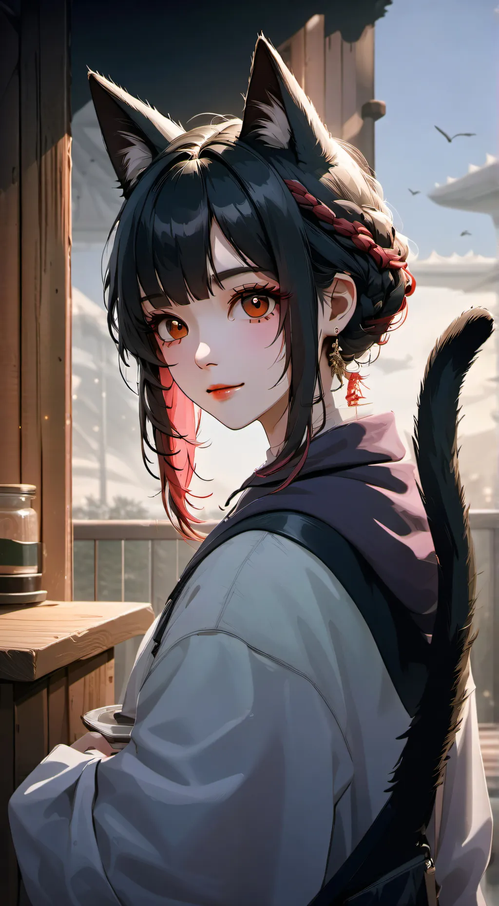 ai character: Cat girl background