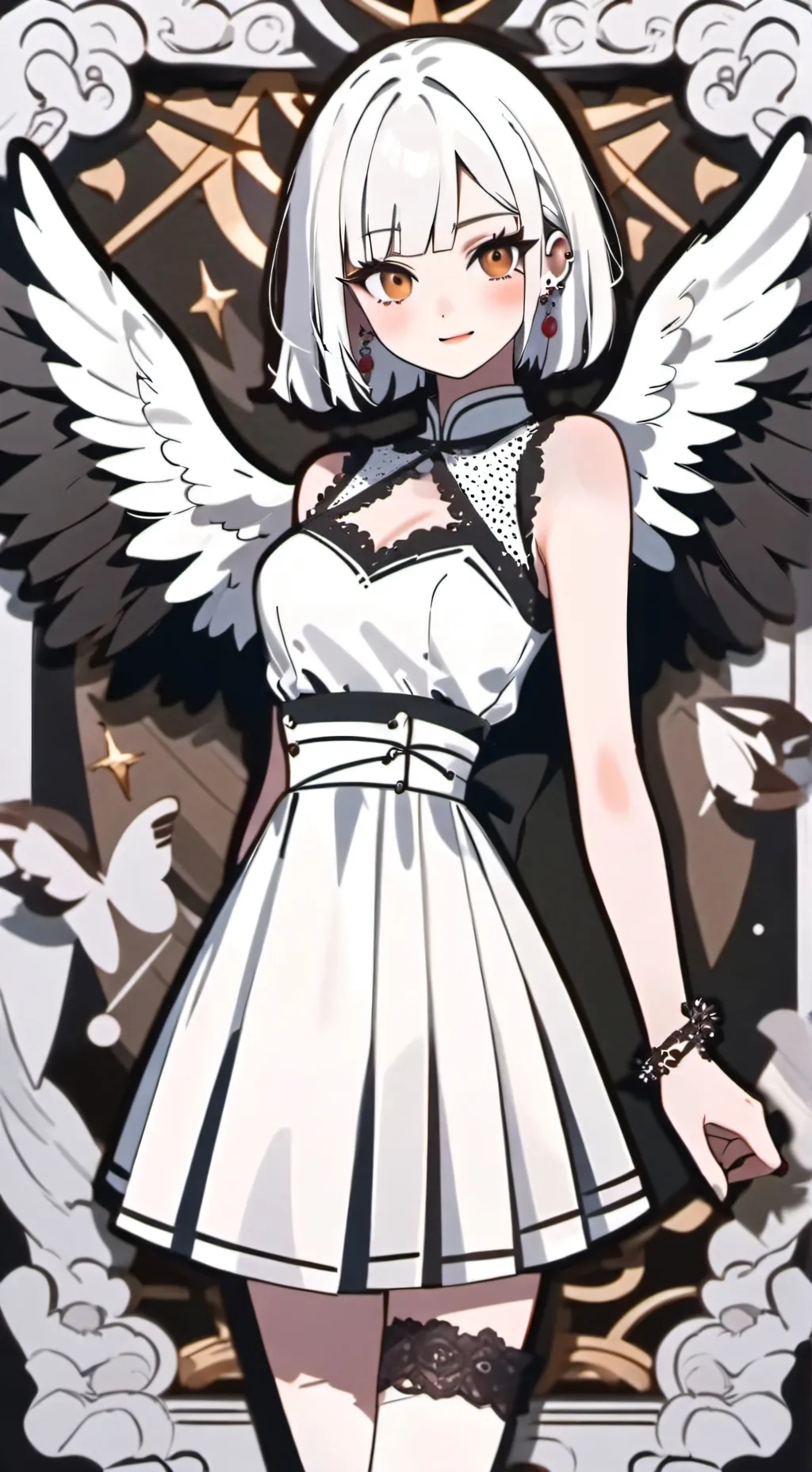 ai character: chica 😈😇 background