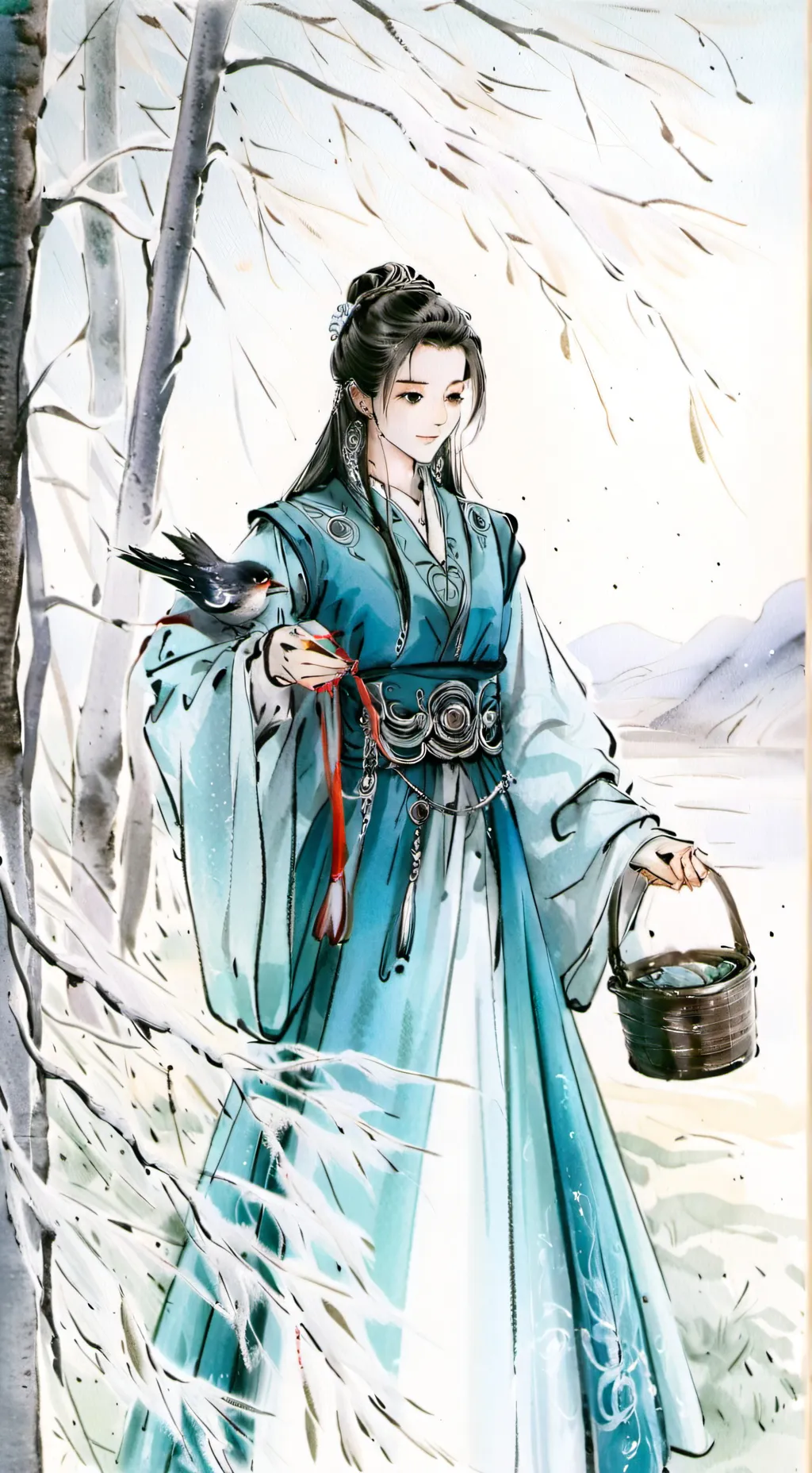 ai character: фласка и с background