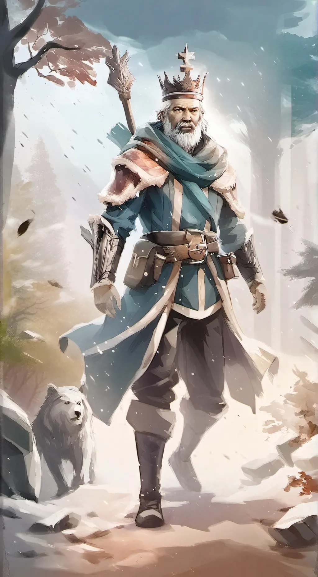 ai character: noob king  background