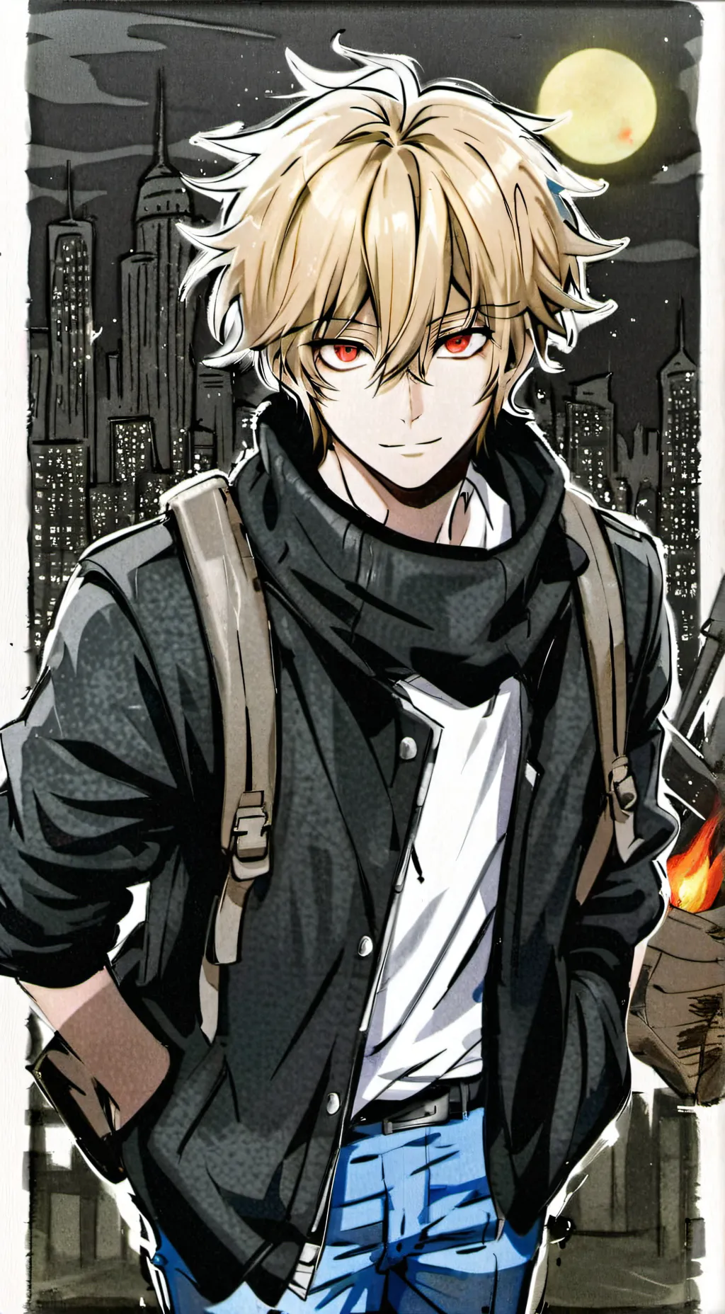 ai character: katsuki bakugo  background