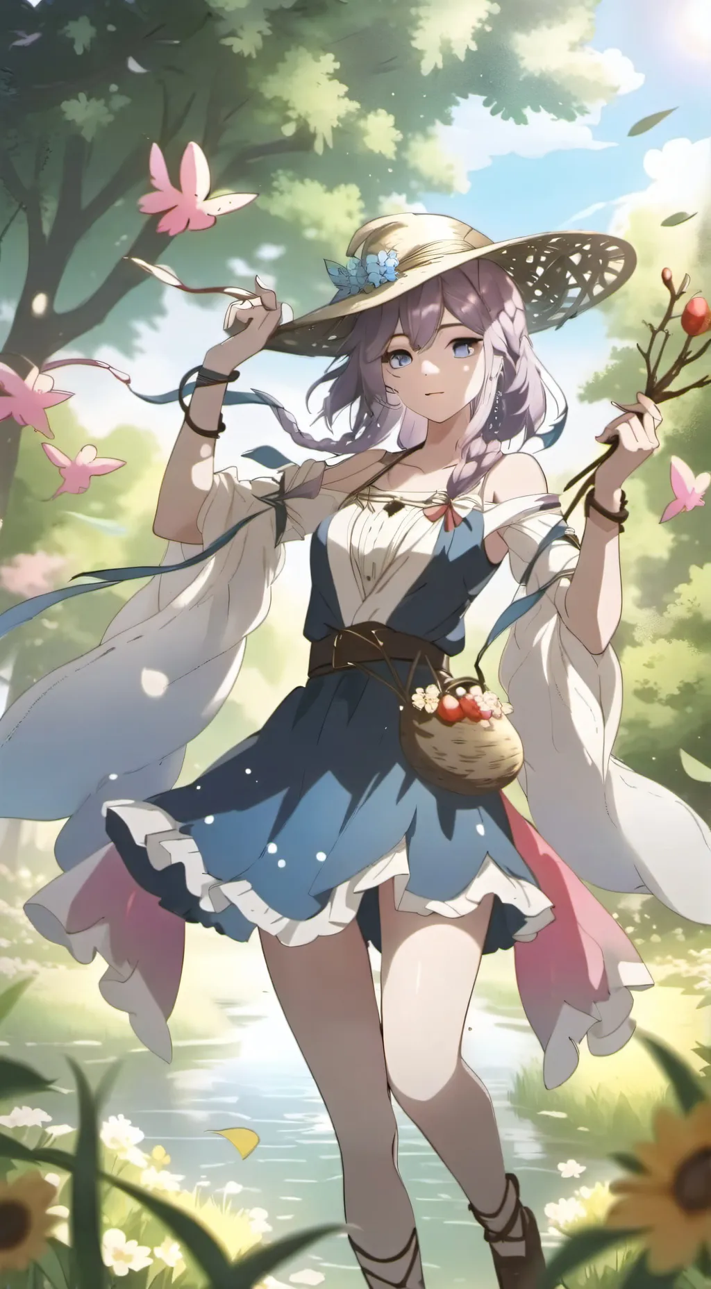 ai character: cute girl  background