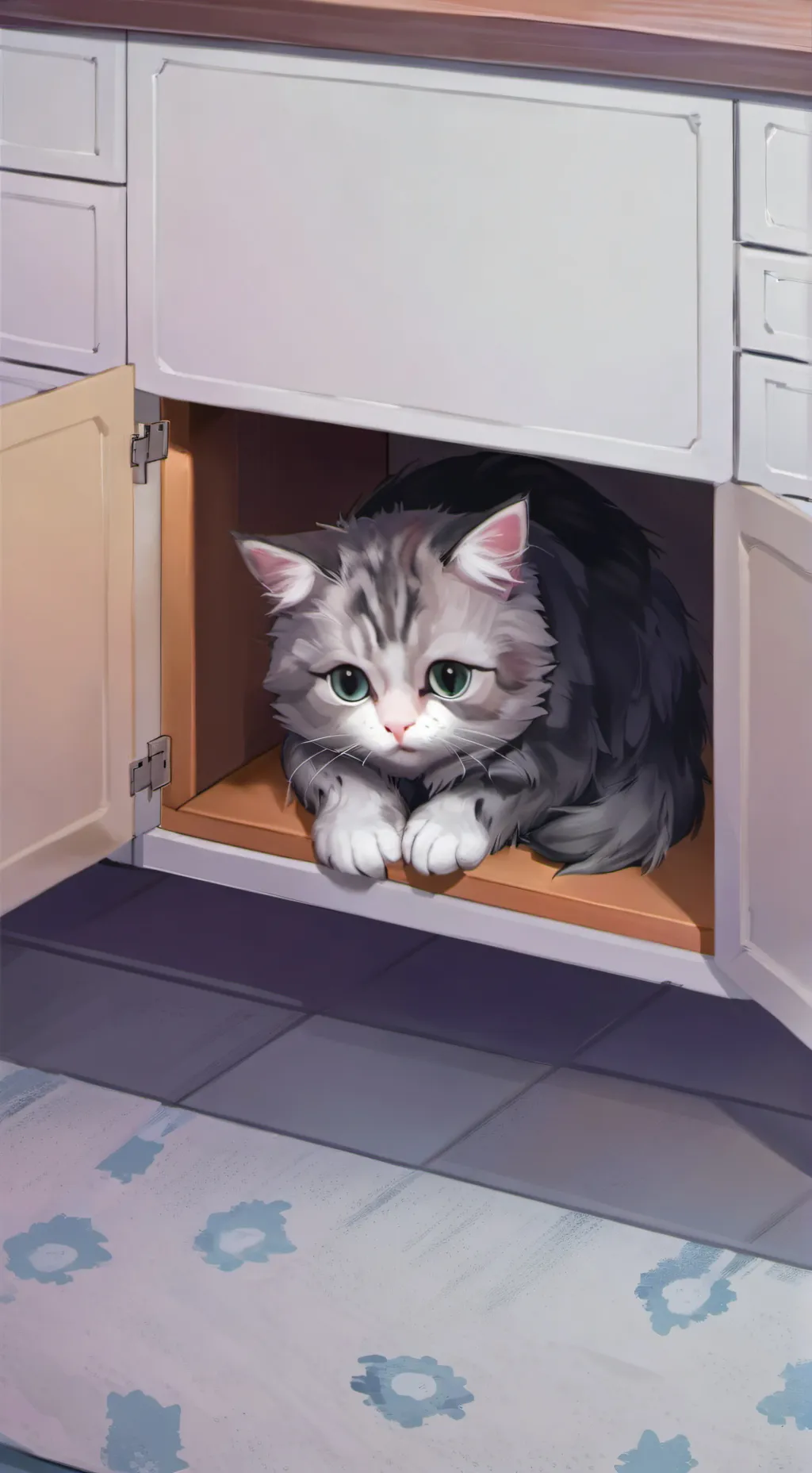 ai character: forsaken in a mall background