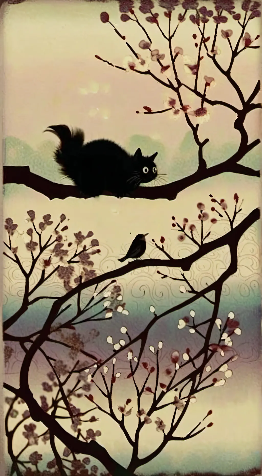 ai character: 🎀Cartoon cat☀️ background