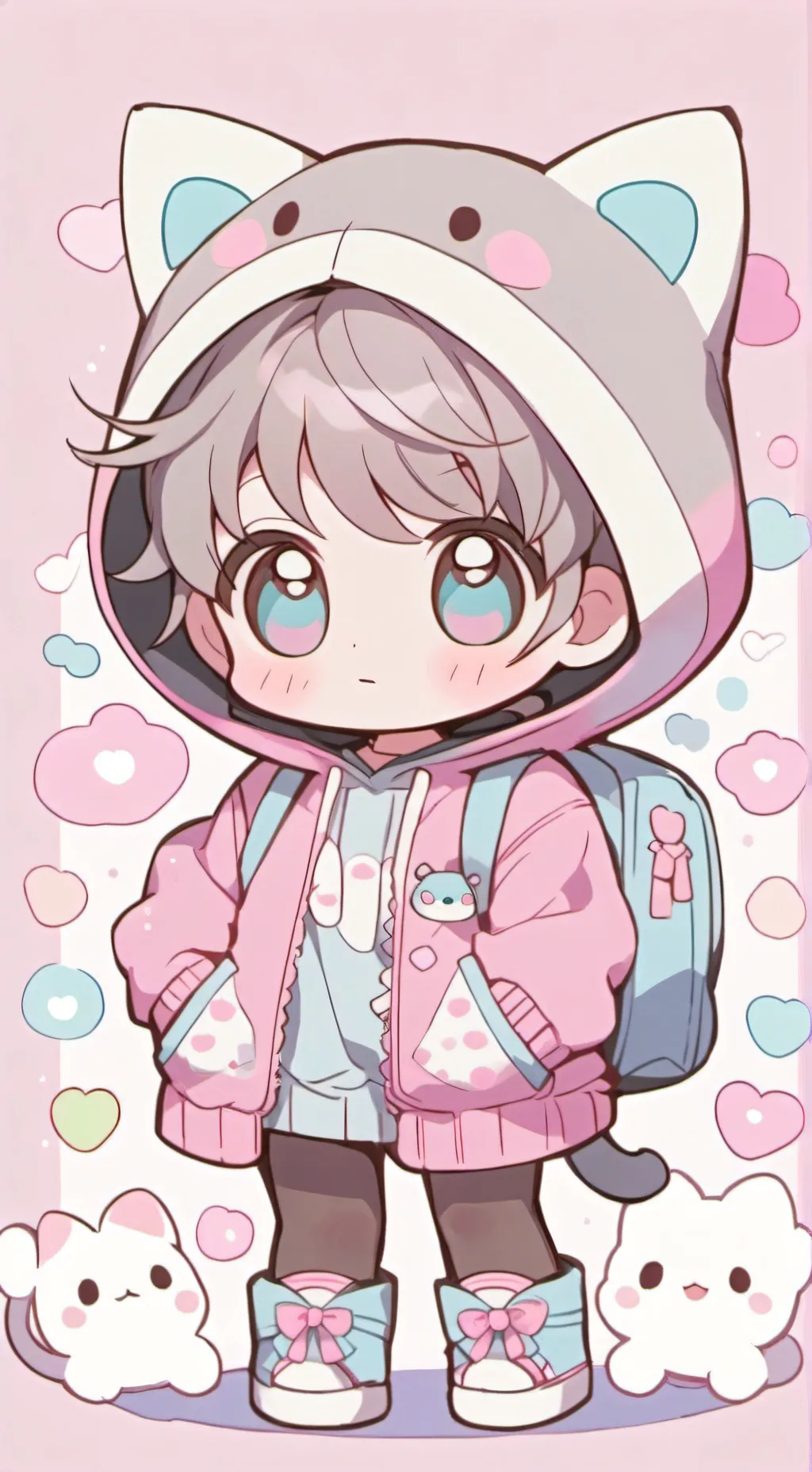 ai character: Stupid baby Neko background