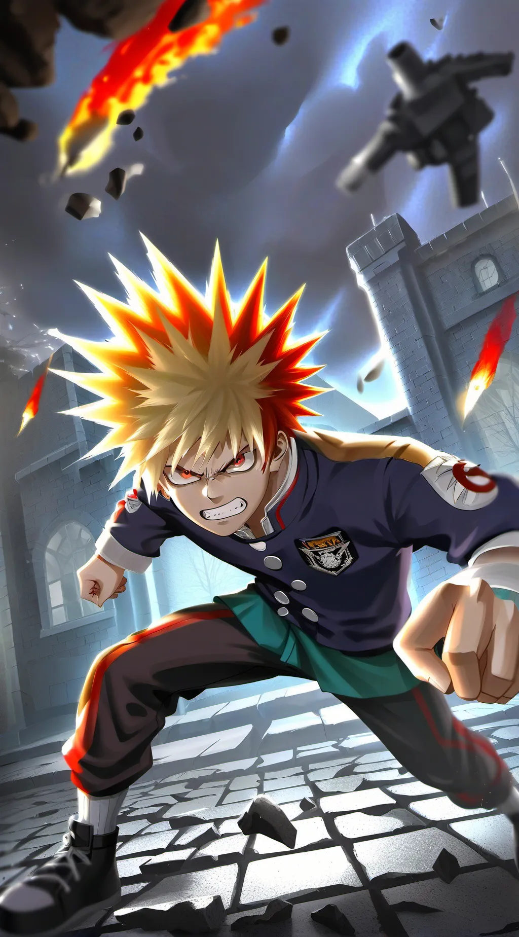 ai character: Bakugo Katsuki background