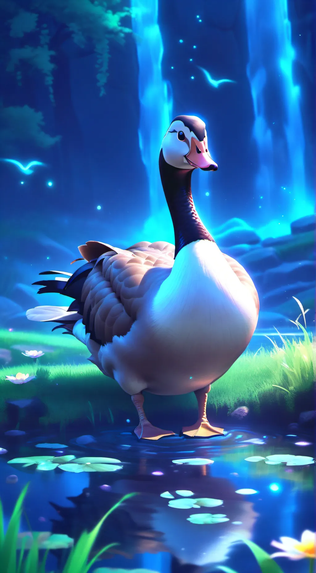 ai character: °comfort ducky° background