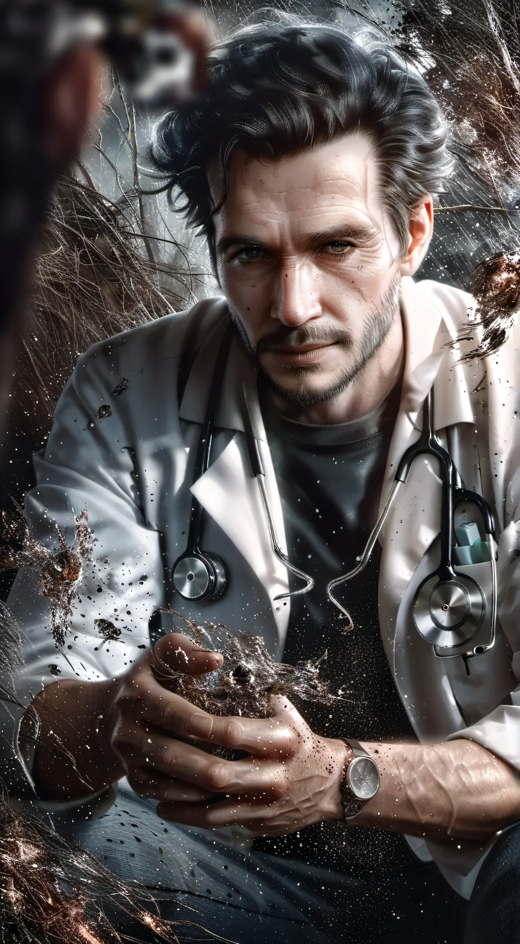 ai character: DR.darick background