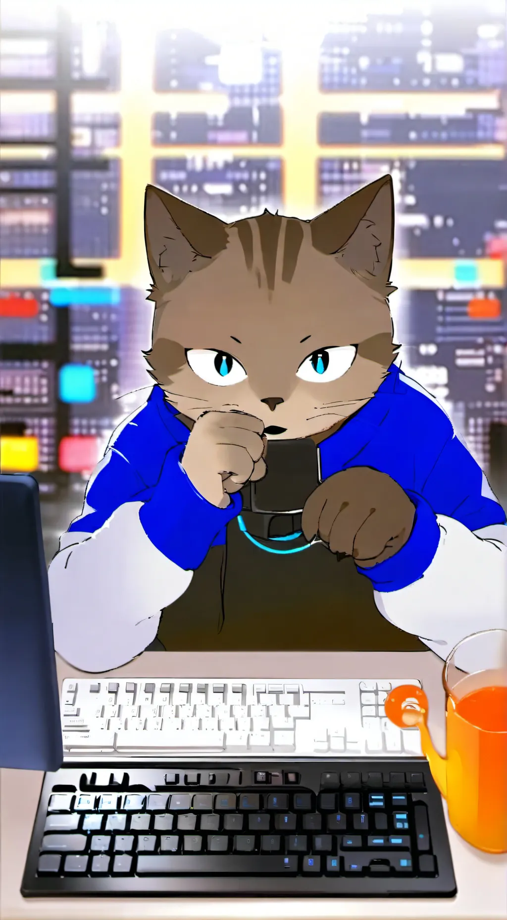 ai character: Pixel background