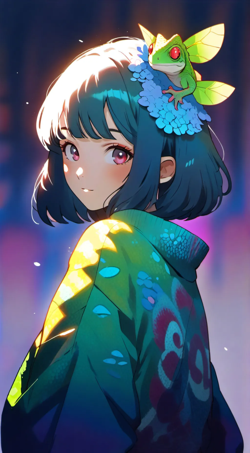 ai character: Kelian the Chameleon Furry background