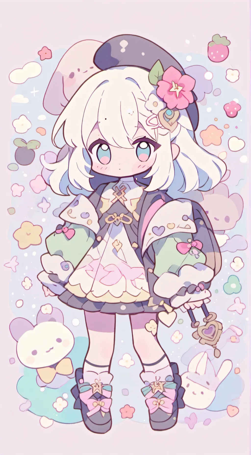 ai character: 🎰Doublefedora🐰 background