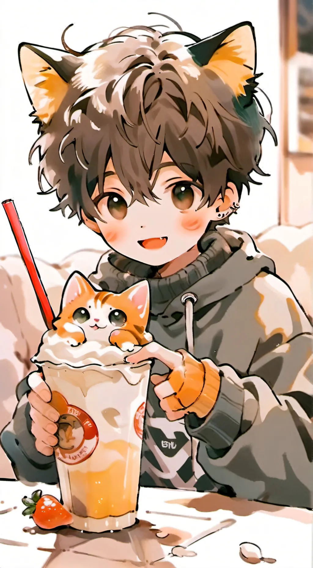 ai character: homeless catboy background