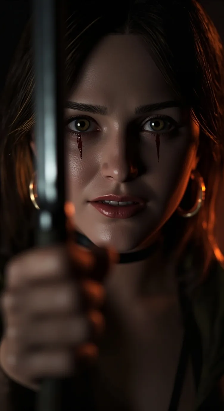 ai character: ANGRY VEGAN LADY background