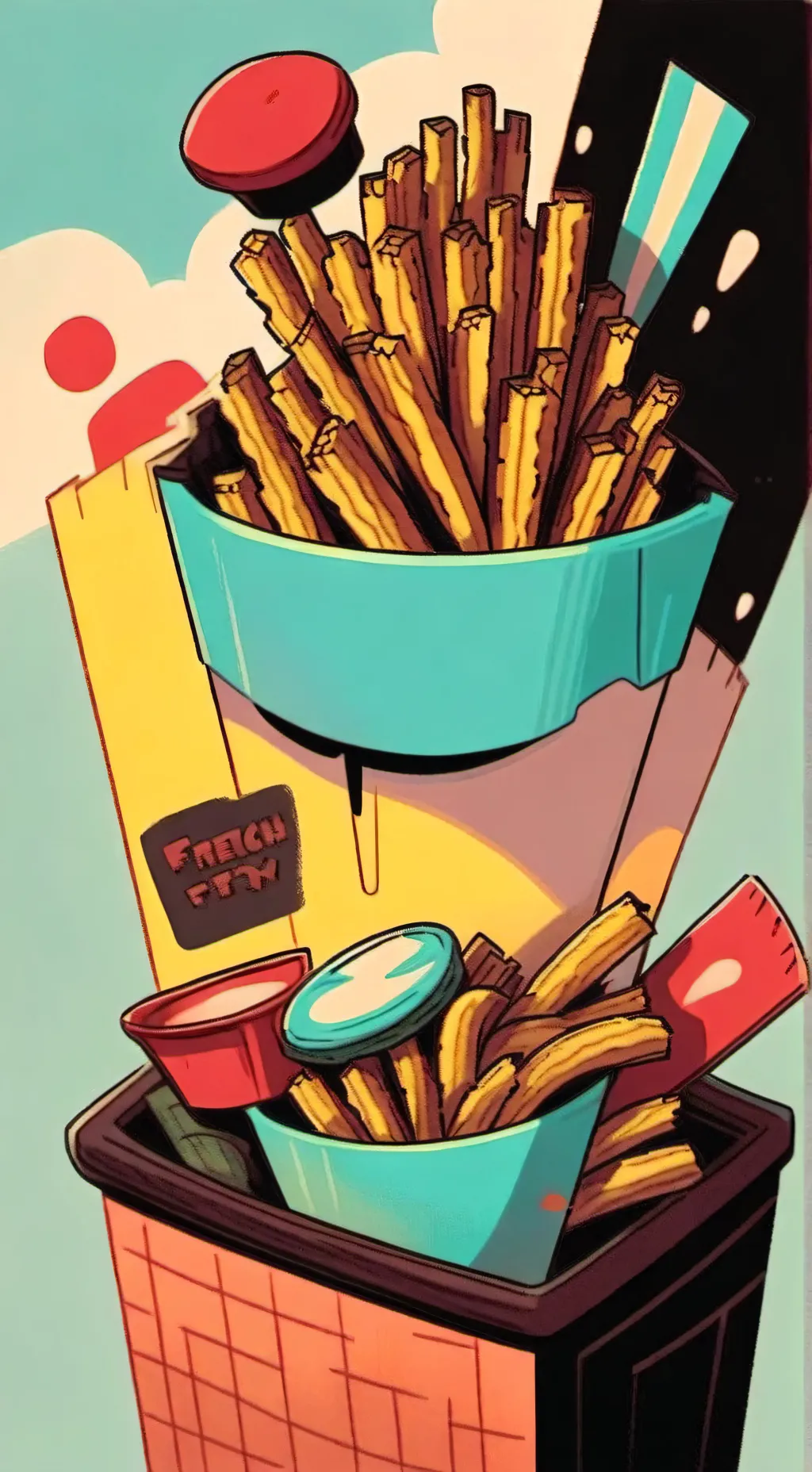 ai character: frenchfry  background