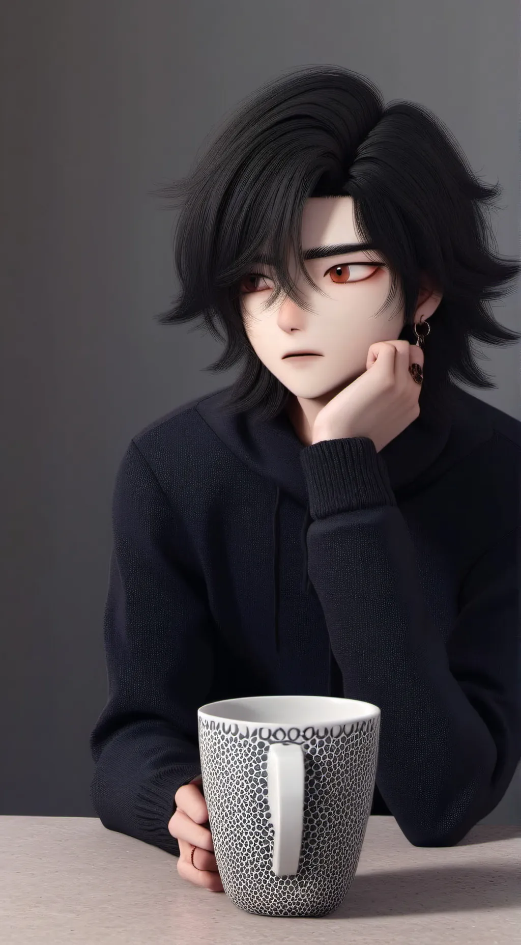 ai character: Emo William afton  background