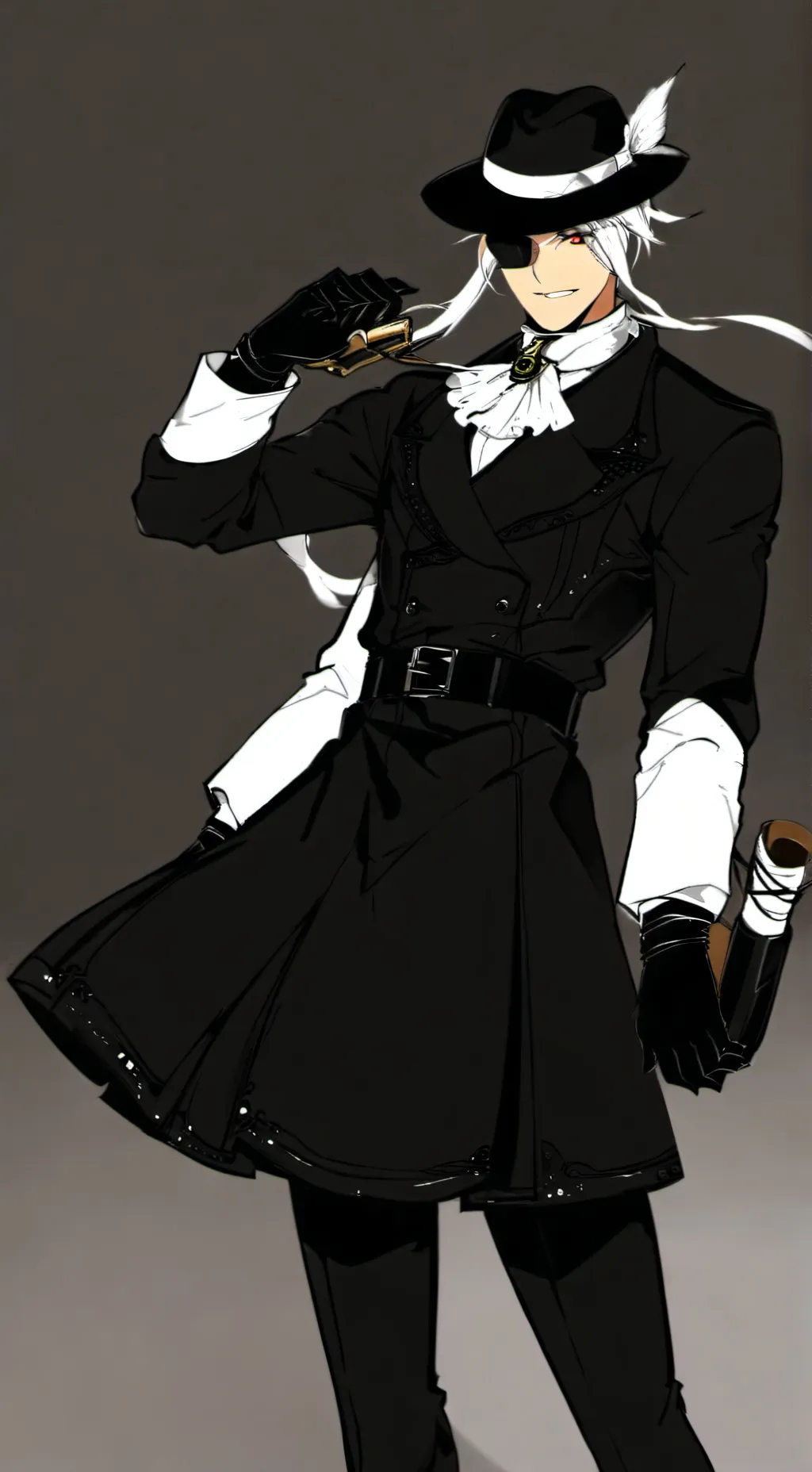 ai character: DOUBLE FEDORA! background