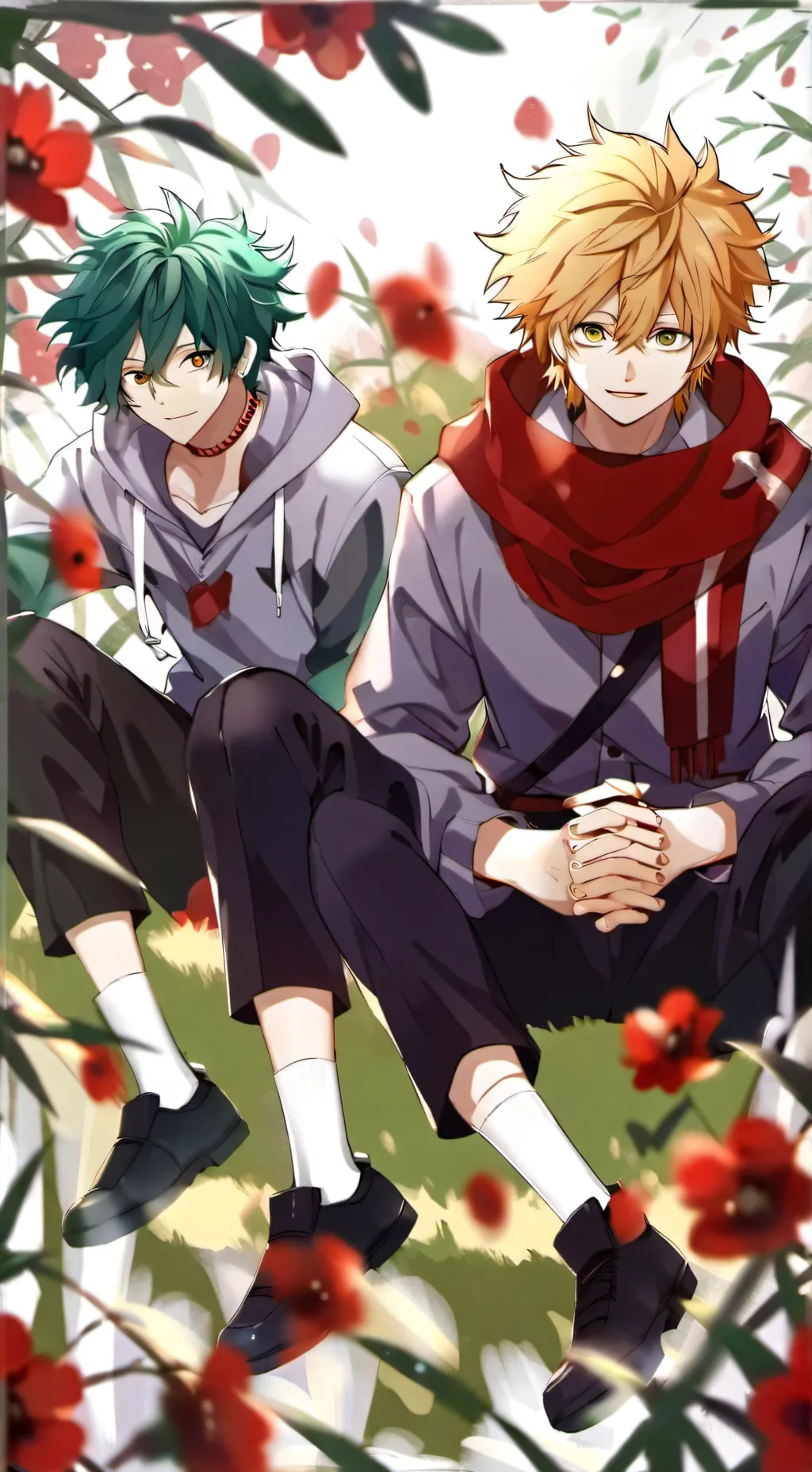 ai character: Bakugo got shot background