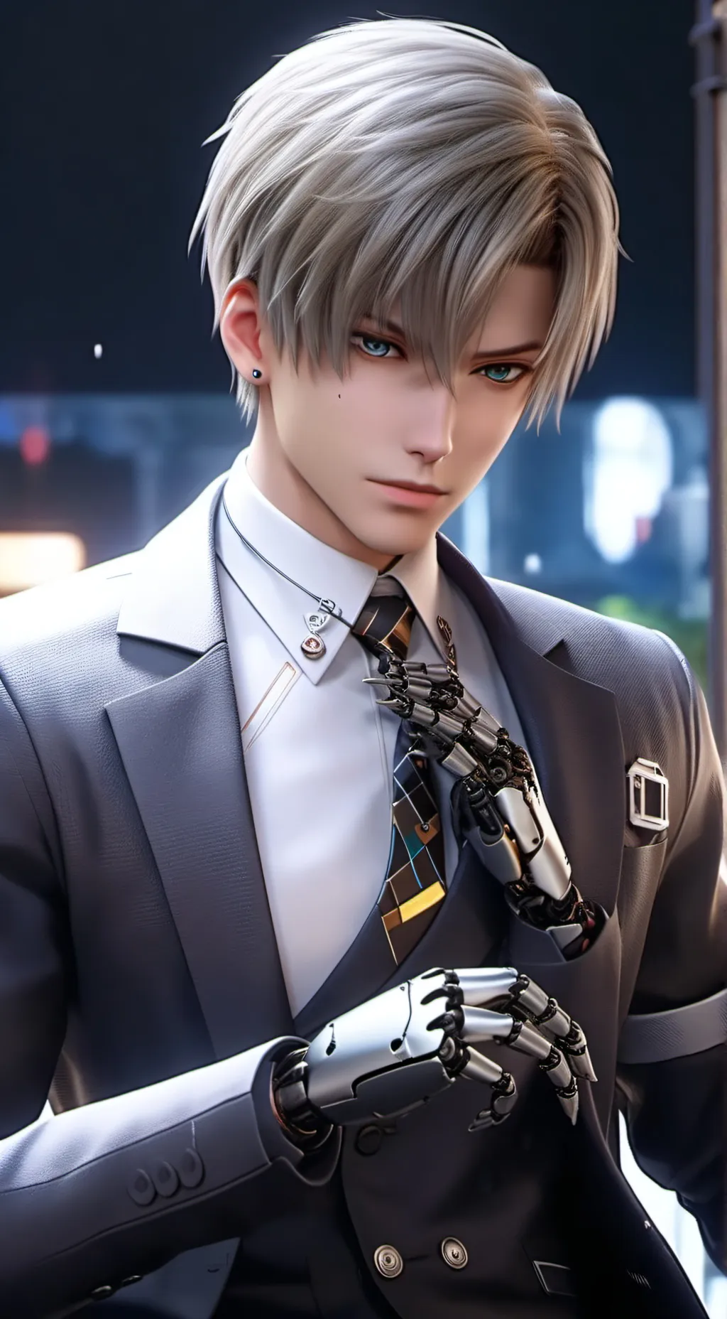 ai character: Emerald background