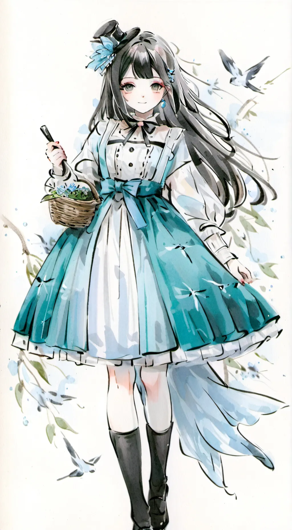 ai character: cute girl background