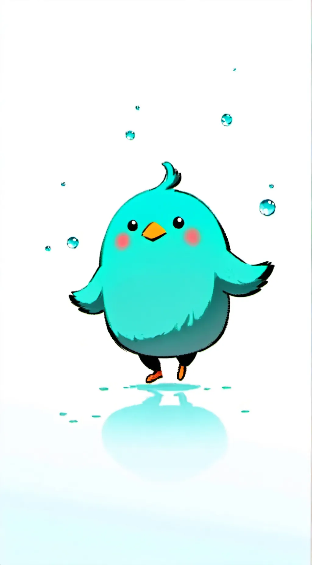 ai character: uccellino blu background