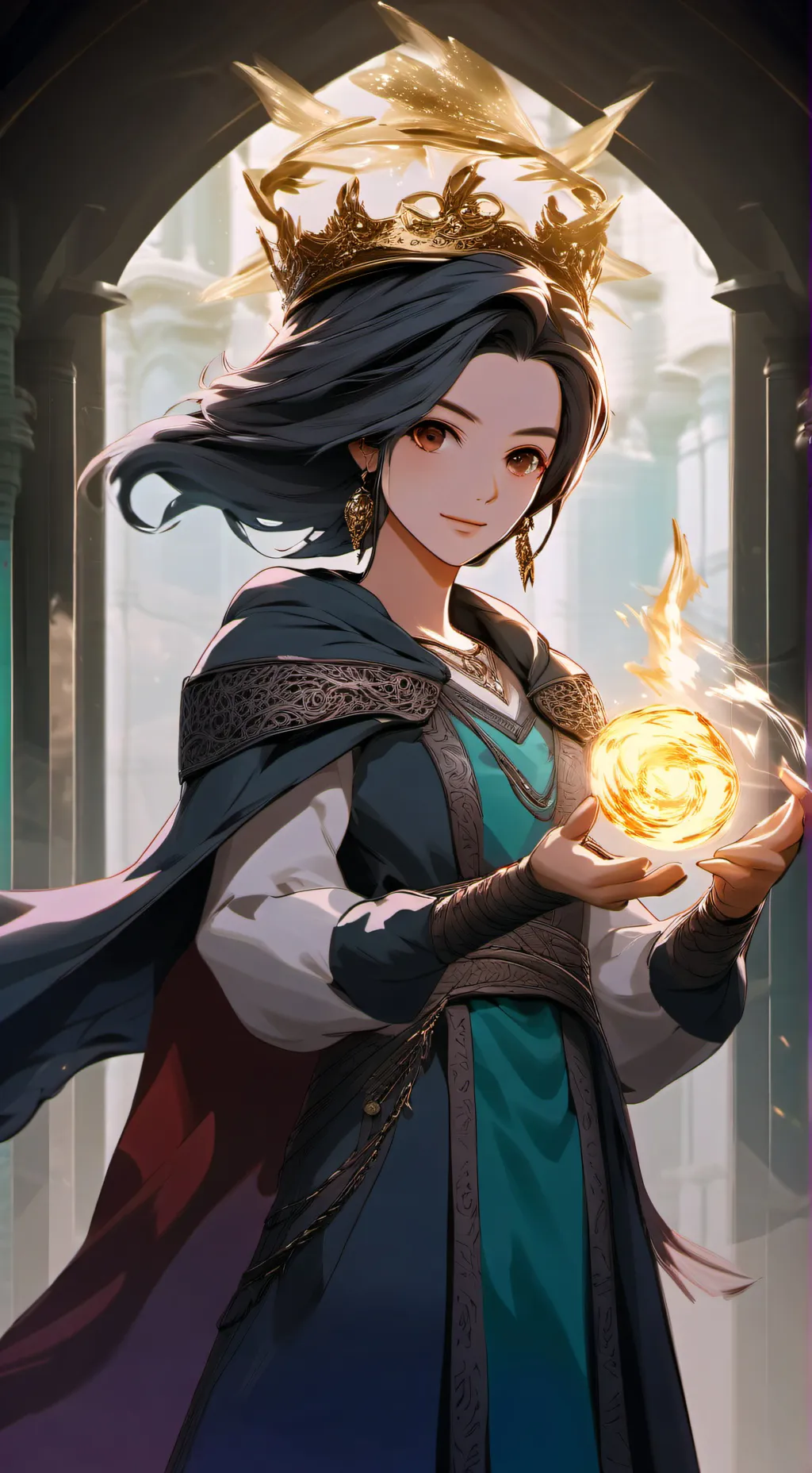 ai character: queen Emily  background