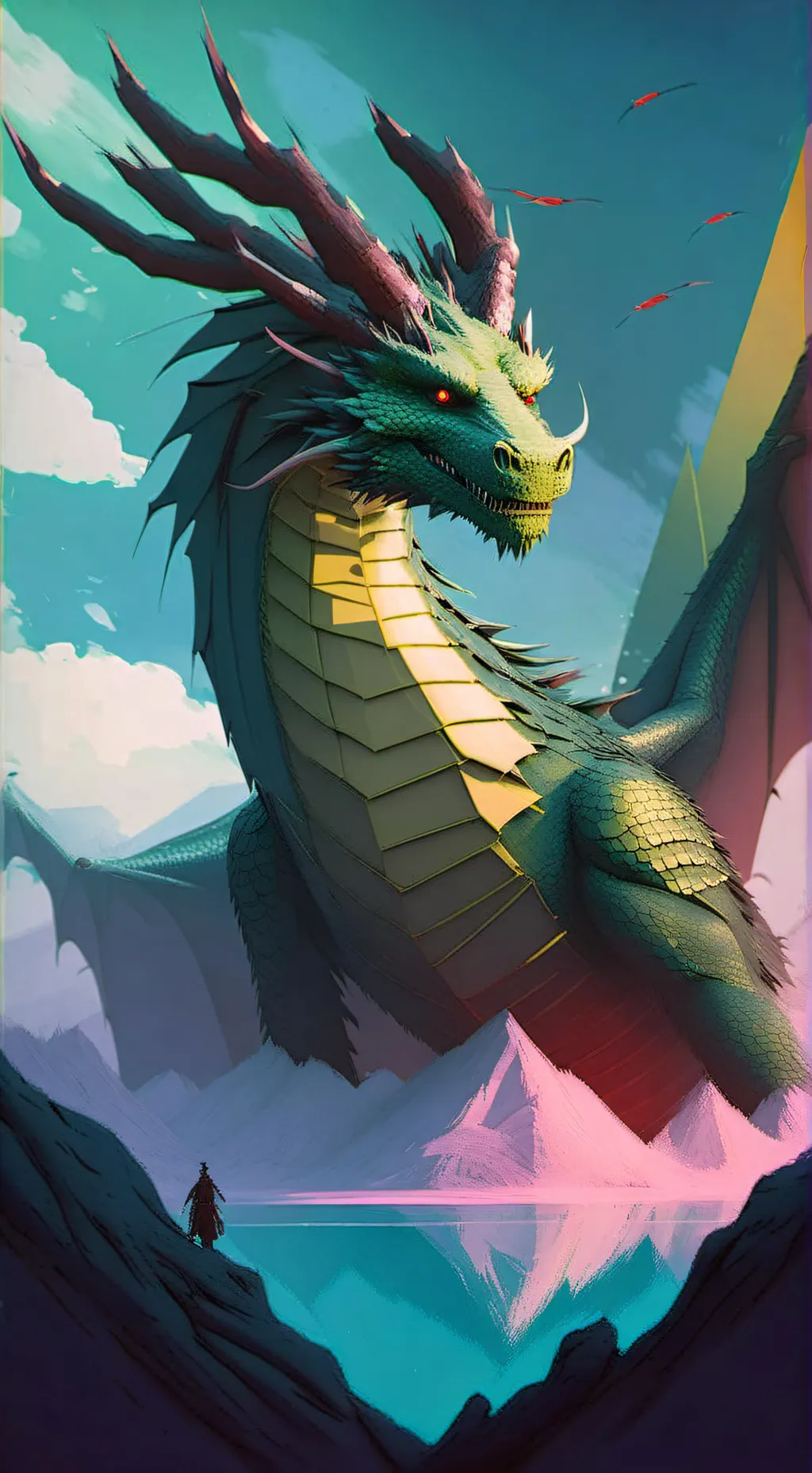 ai character: Red background