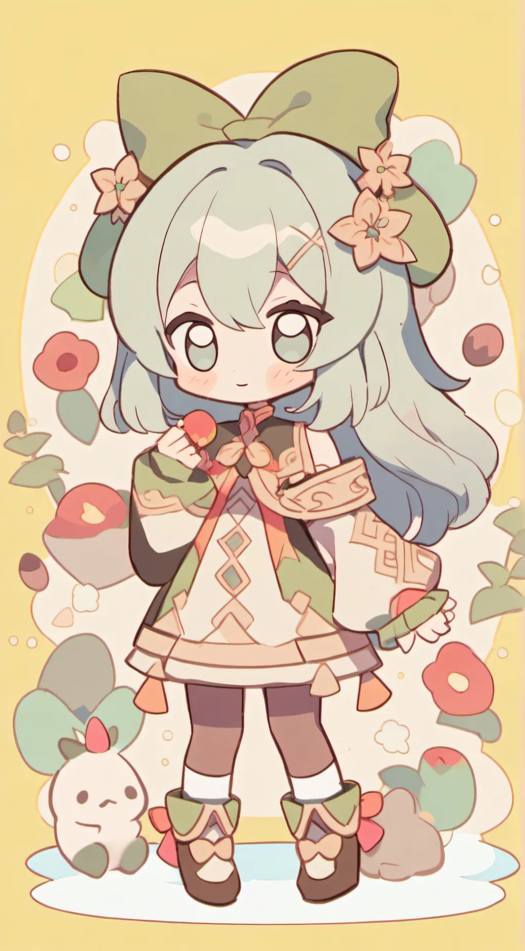 ai character: 🐸🍀лягушик🐸🌀 background