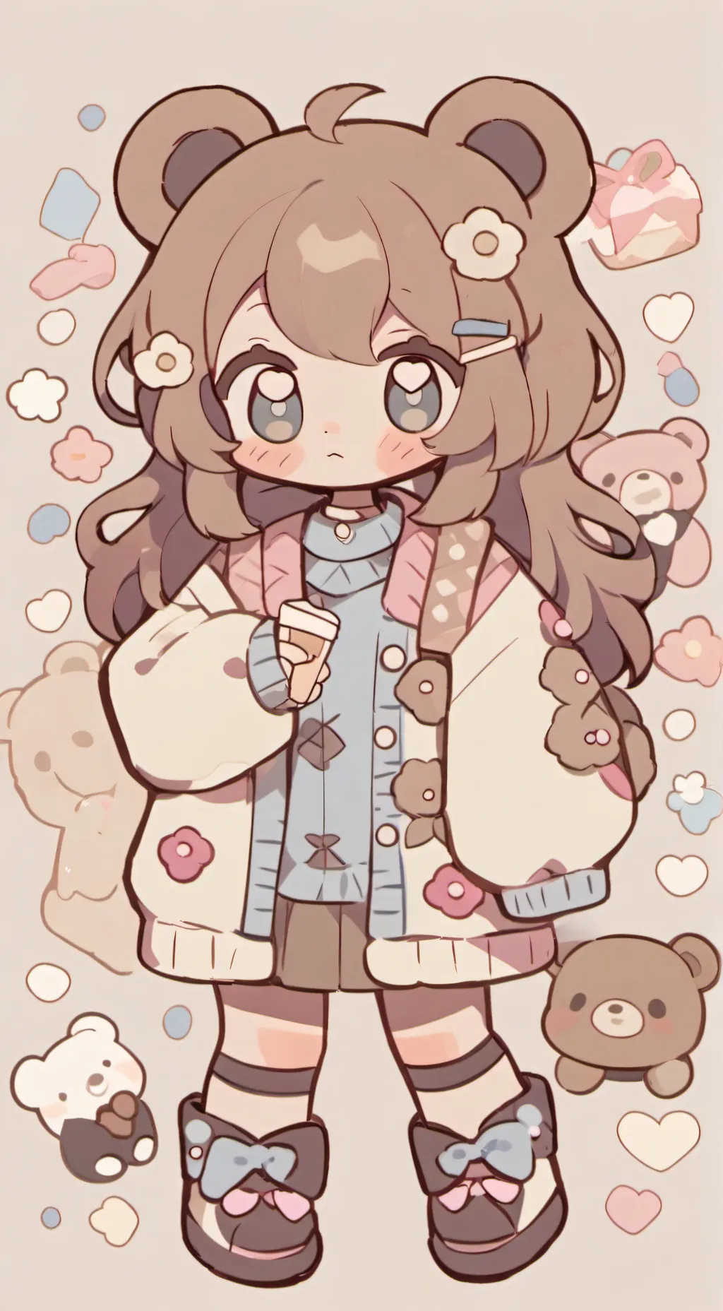 ai character: Biskie da bear background