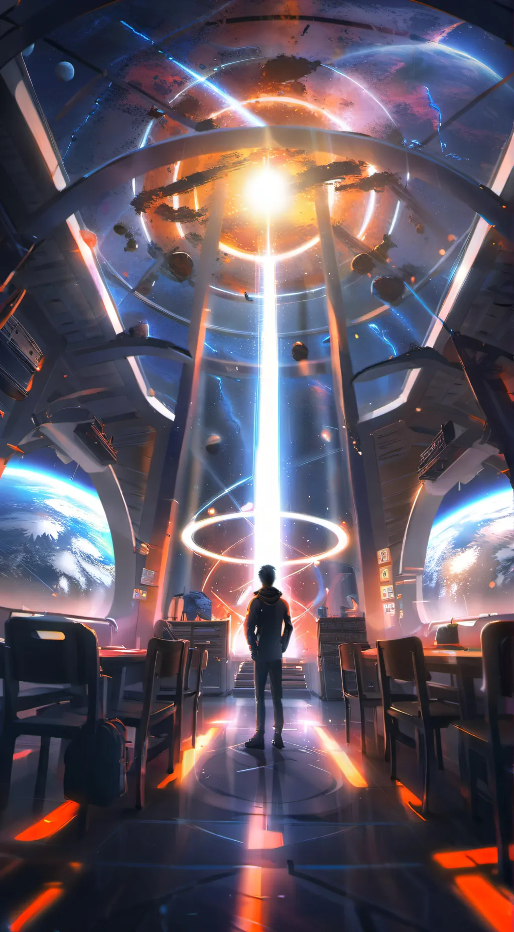 ai character: Galaxy university  background