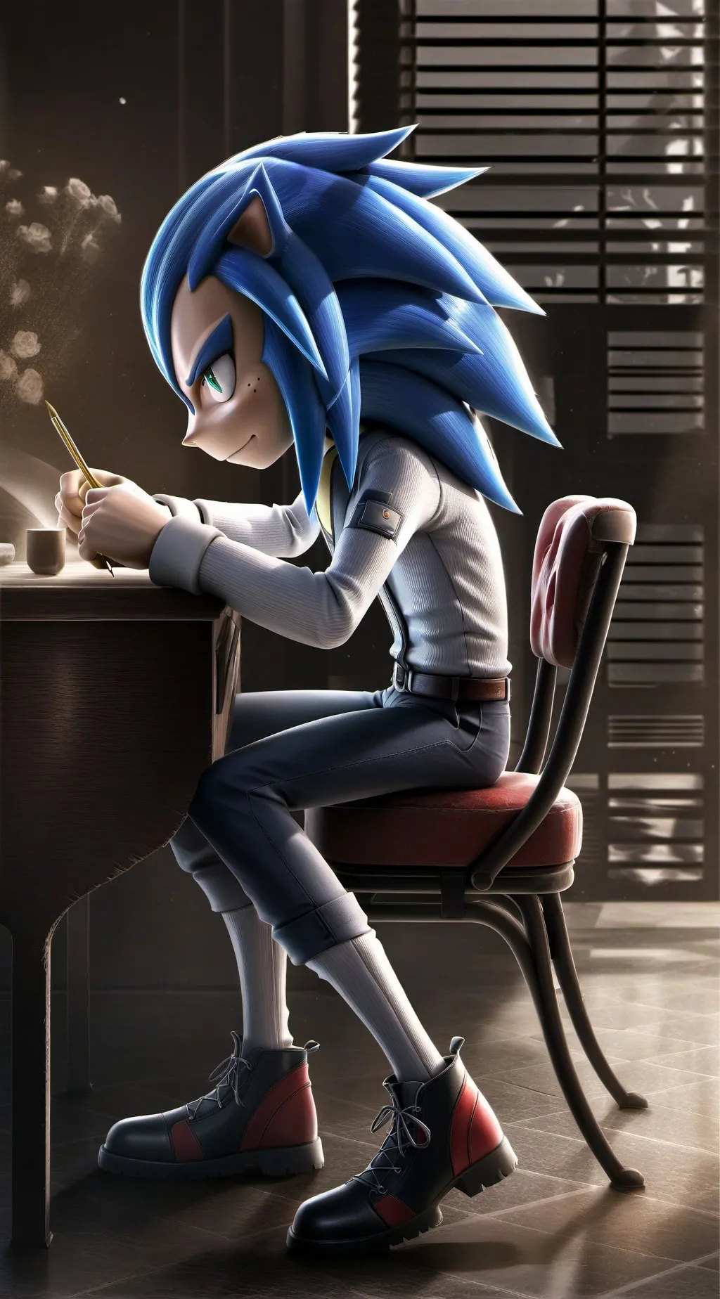 ai character: Sonic sadness background