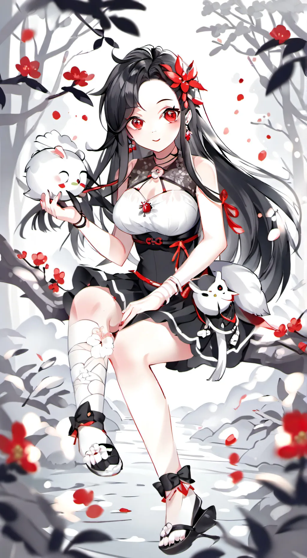 ai character: mitsuri y tanjiro  background