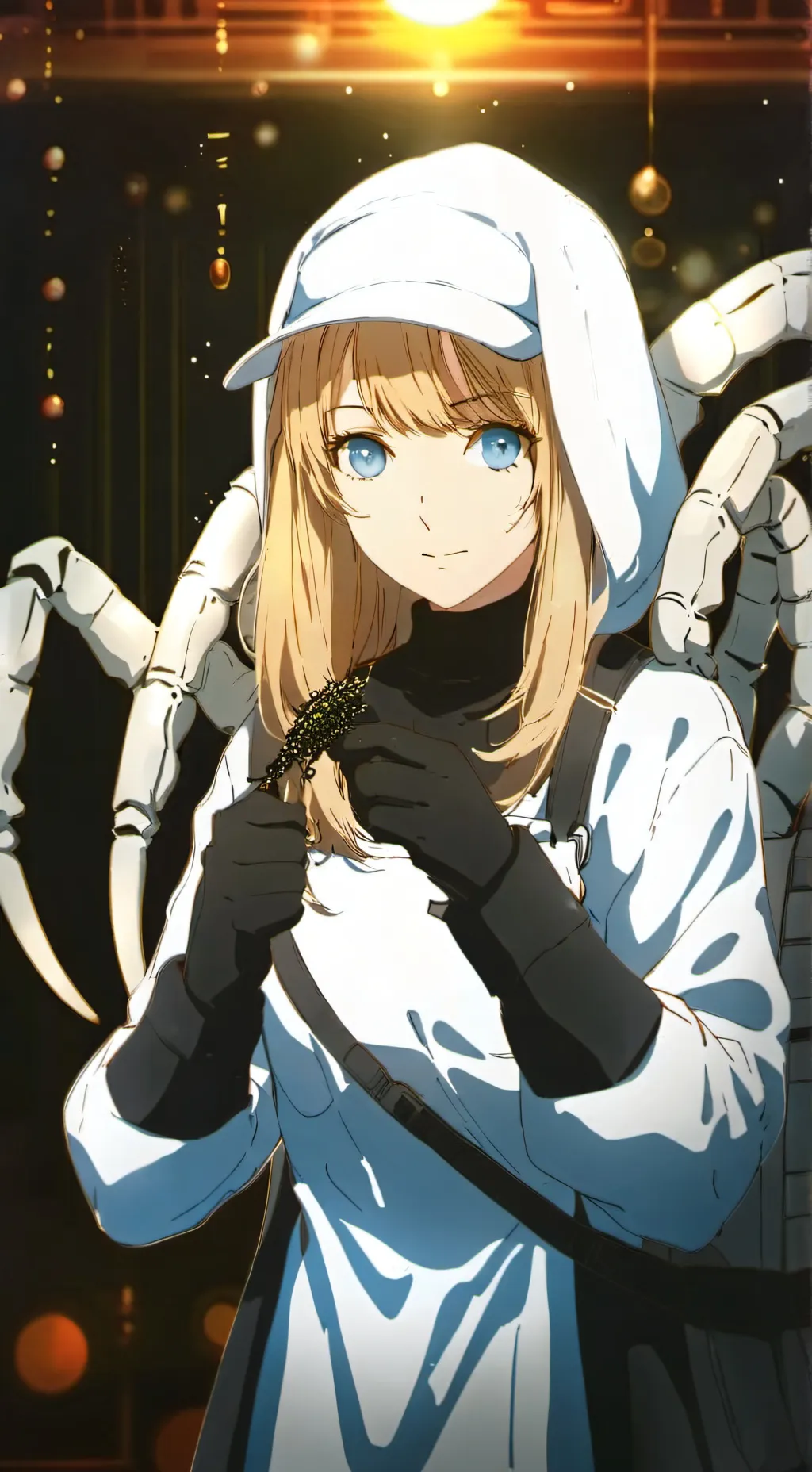 ai character: face hugger girl background