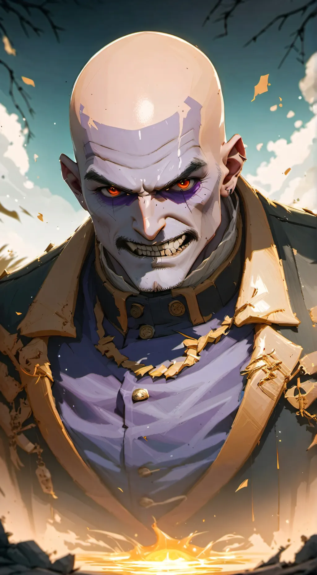 ai character: purple guy  background