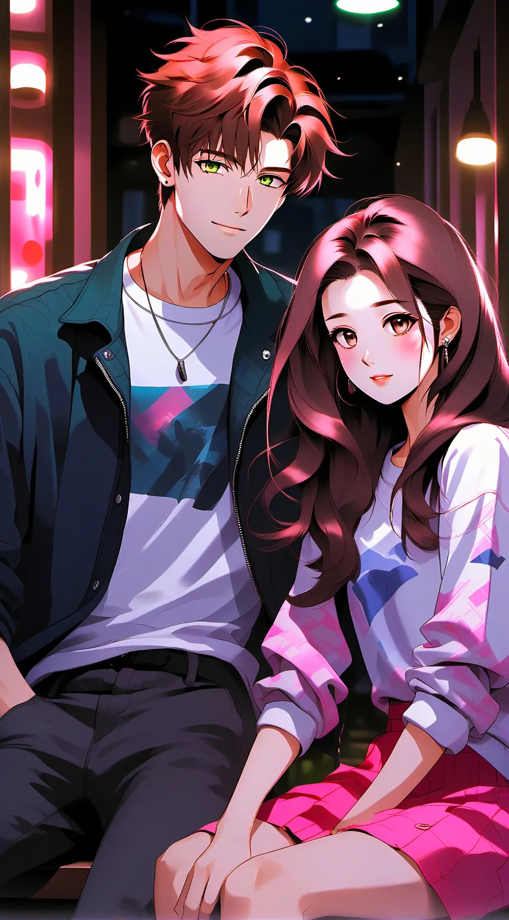 ai character: Jake and Amber  background