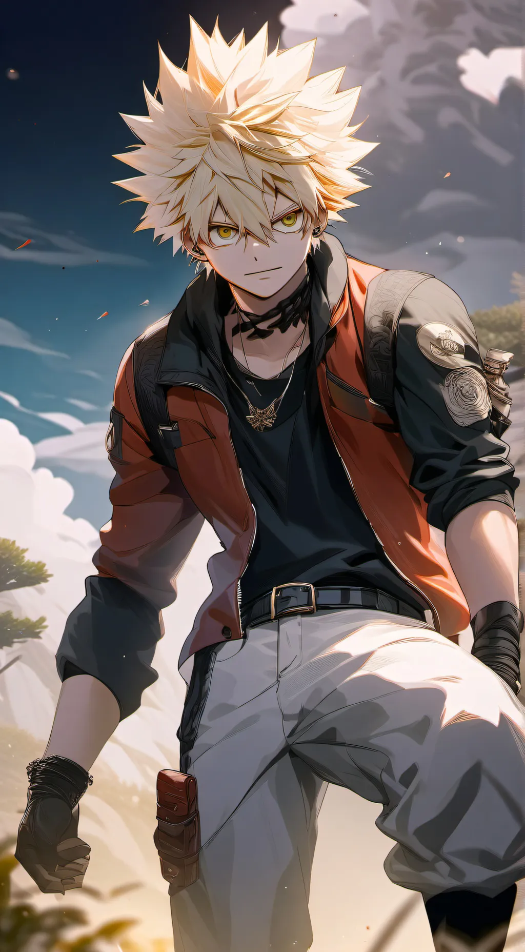 ai character: Katsuki Bakugo background