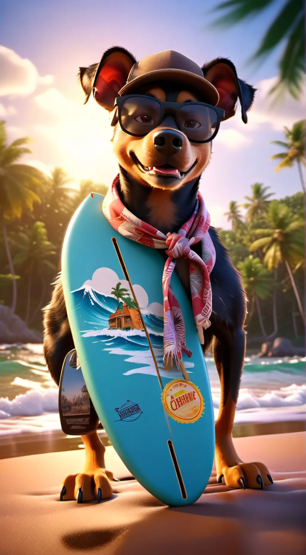 ai character: Perro Surfista background