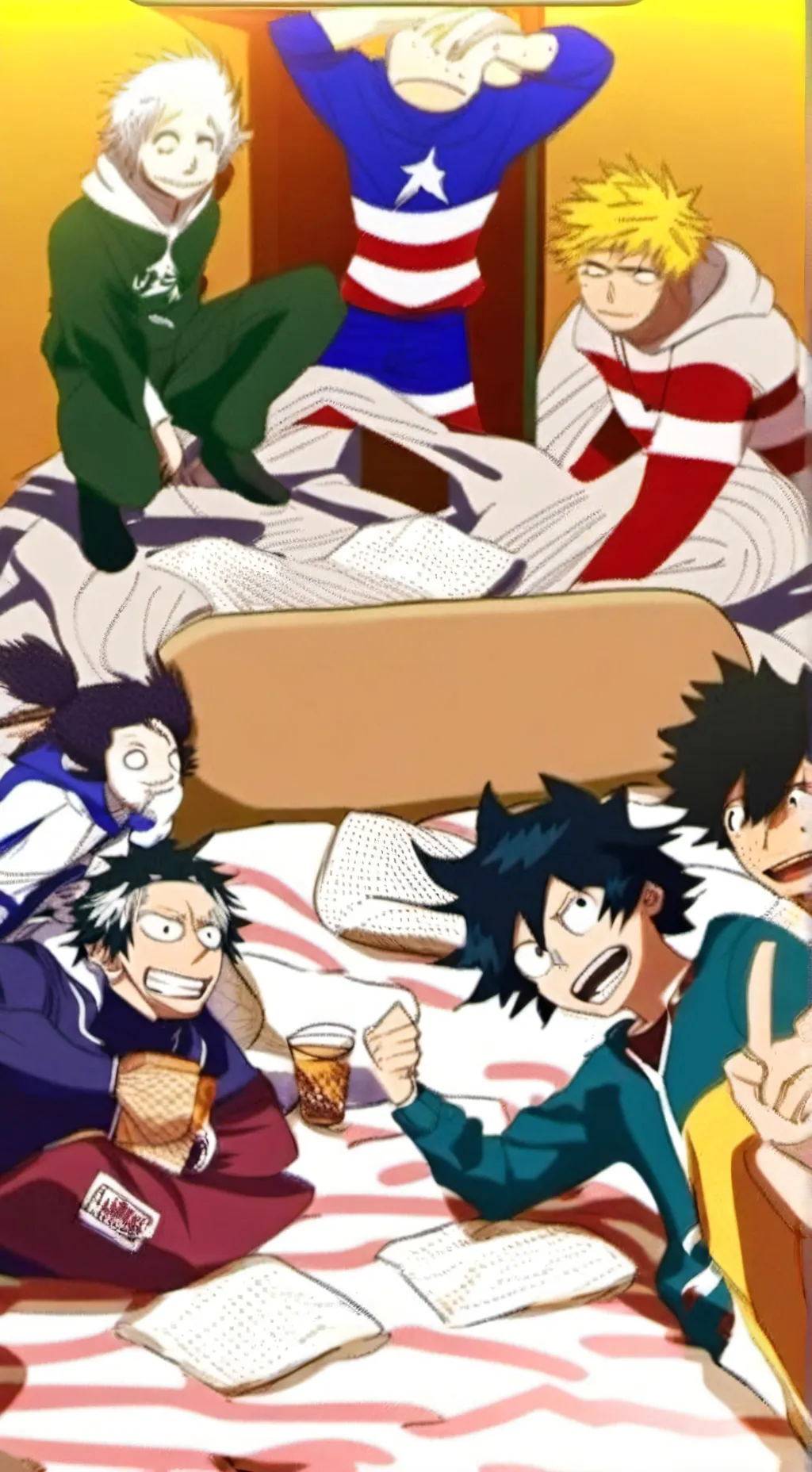 ai character: MHA SLEEPOVER background