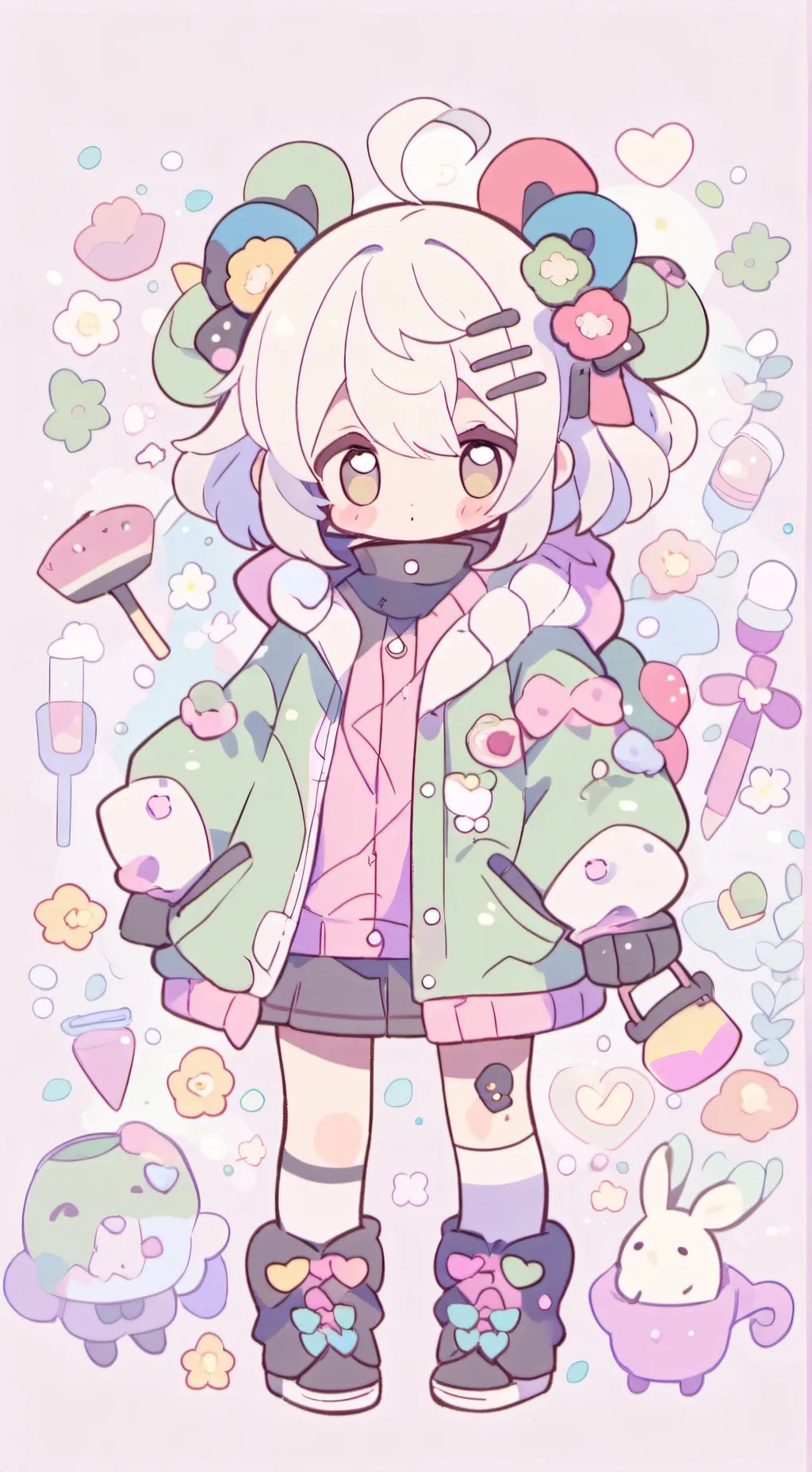 ai character: smart little girl background